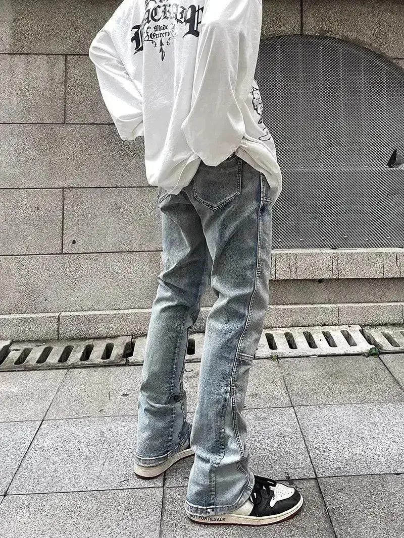 Japanese Brand Hip hop patchwork micro flared jeans Size US 30 / EU 46 - 3 Thumbnail