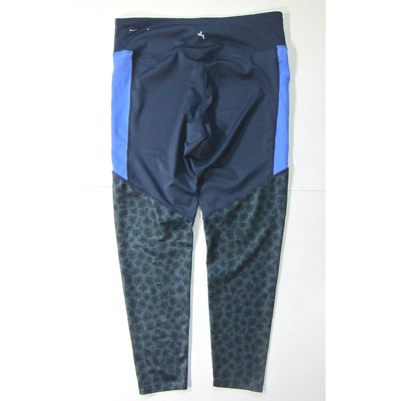 Vintage JoyLab Legging Women XL Yoga Run Gym Workout Pants Blue Green Leopard Print Size 40" / US 18 - 2 Thumbnail