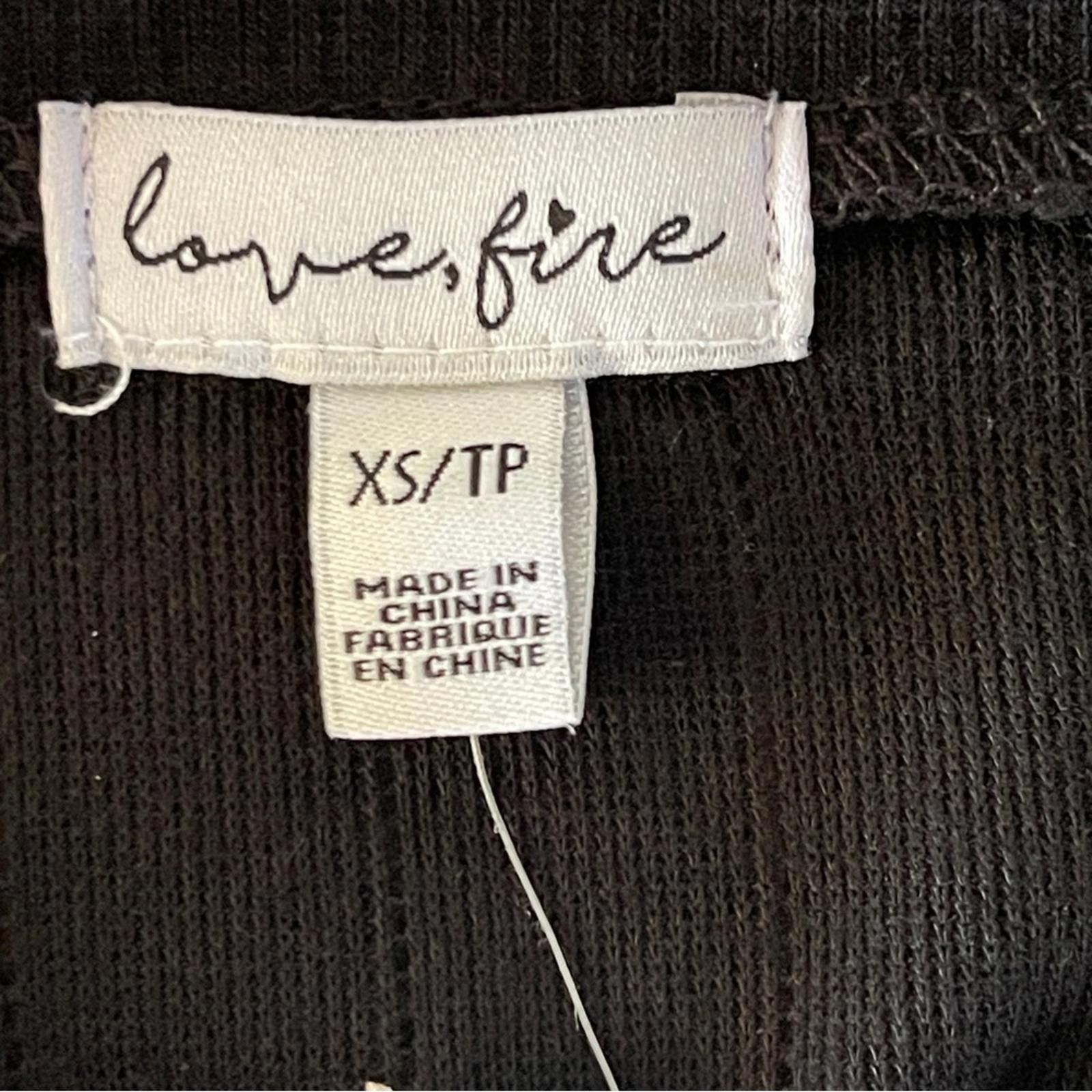 Other love, Fire Black Ribbed Crop Top with Tie Sides XS NWT Size XS / US 0-2 / IT 36-38 - 3 Thumbnail