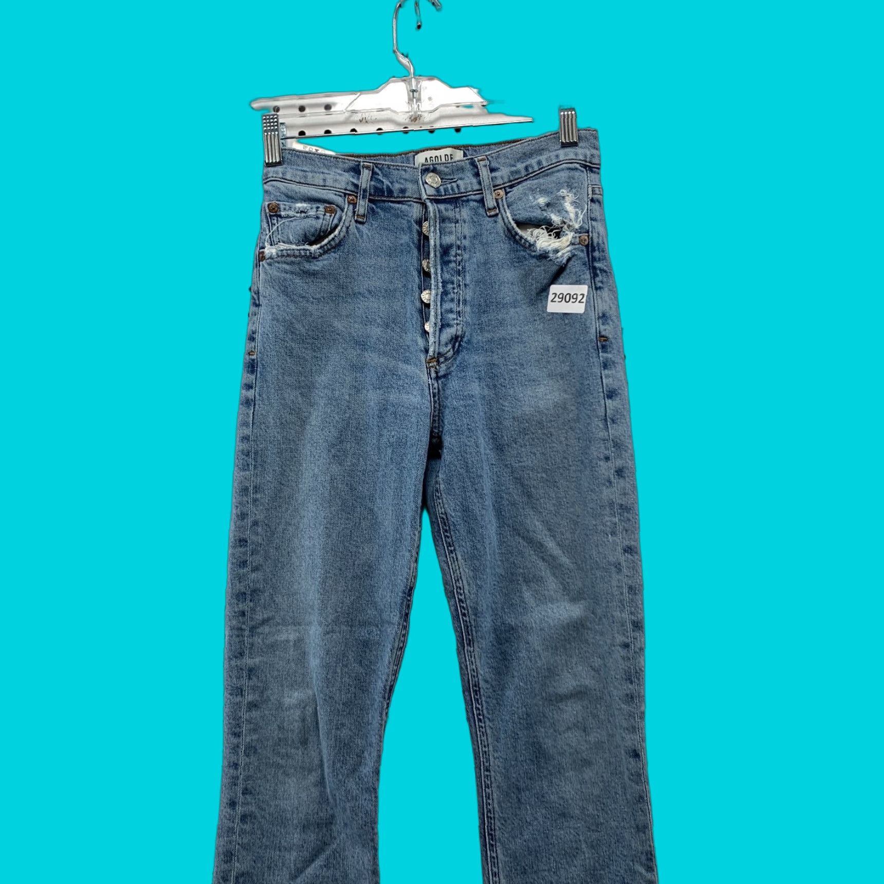 Agolde VINTAGE Agolde Los Angeles Denim Sknny Jeans Womens Size 24 Fits 24x26 Distressed Size 42" / US 20 - 1 Thumbnail