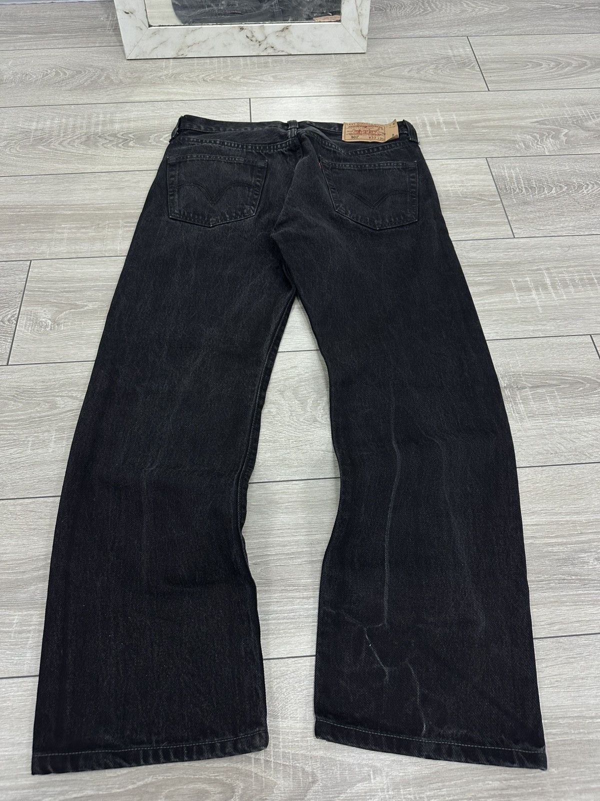 Levi's Levis 501 Black Denim Jeans Faded Vintage Size US 32 / EU 48 - 6 Thumbnail