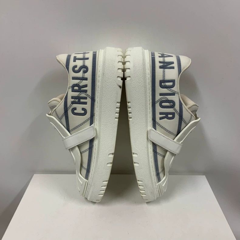 Dior Dior White Shell Sneakers with Blue Details-2505 Size US 6.5 / IT 36.5 - 5 Thumbnail