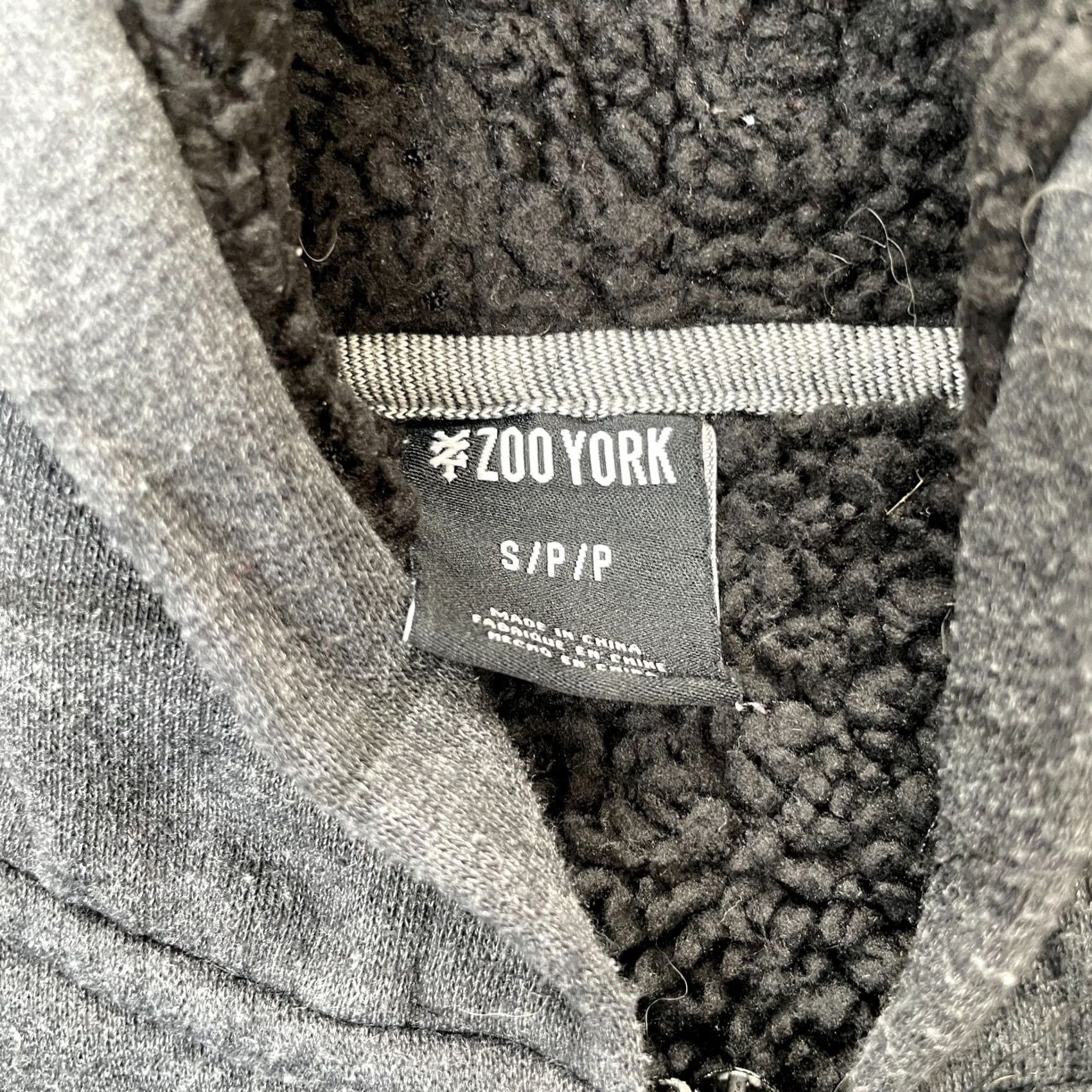 Zoo York VINTAGE Zoo York Hoodie Mens Small Gray Striped Cotton Logo Sherpa Lined Full Zip Casual Size US S / EU 44-46 / 1 - 3 Thumbnail