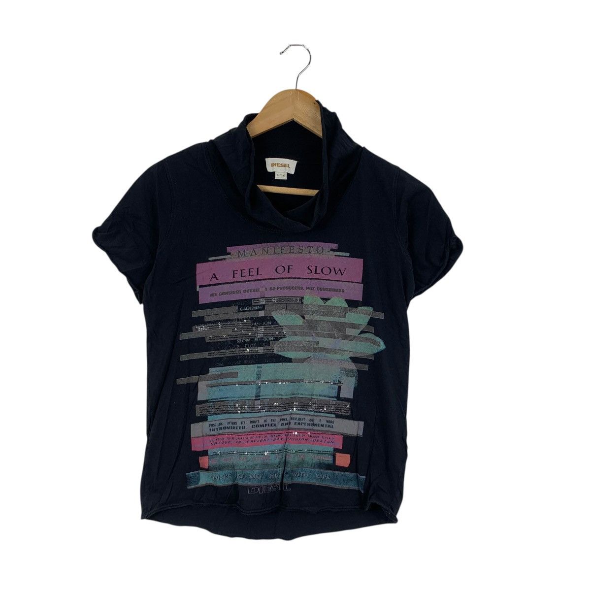 Diesel DIESEL ITALY Manifesto A Feel Of Slow Introverted Tee Shirt Size XS / US 0-2 / IT 36-38 - 4 Thumbnail