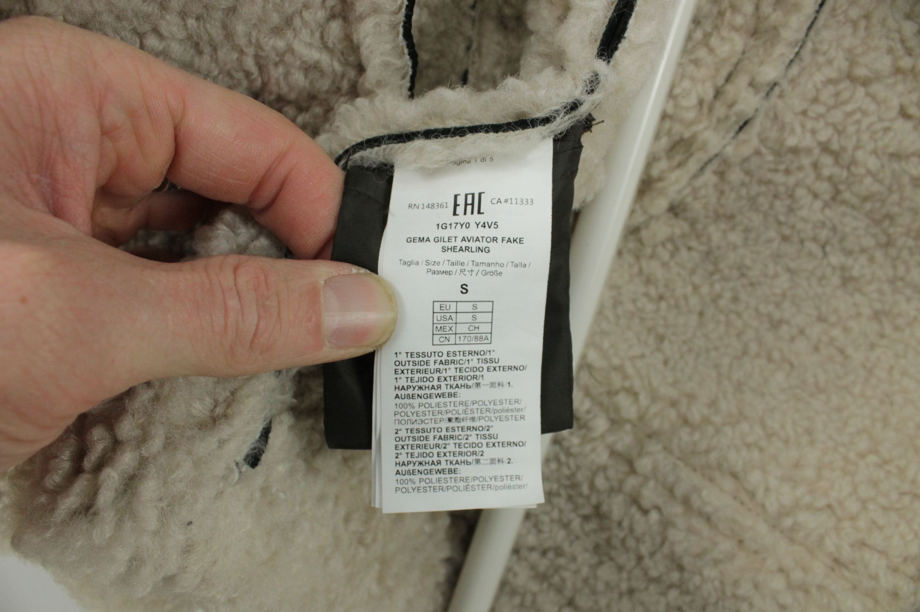 Pinko Pinko Gema Faux Sheepskin Aviator Waistcoat Gilet Size S / US 4 / IT 40 - 12 Thumbnail