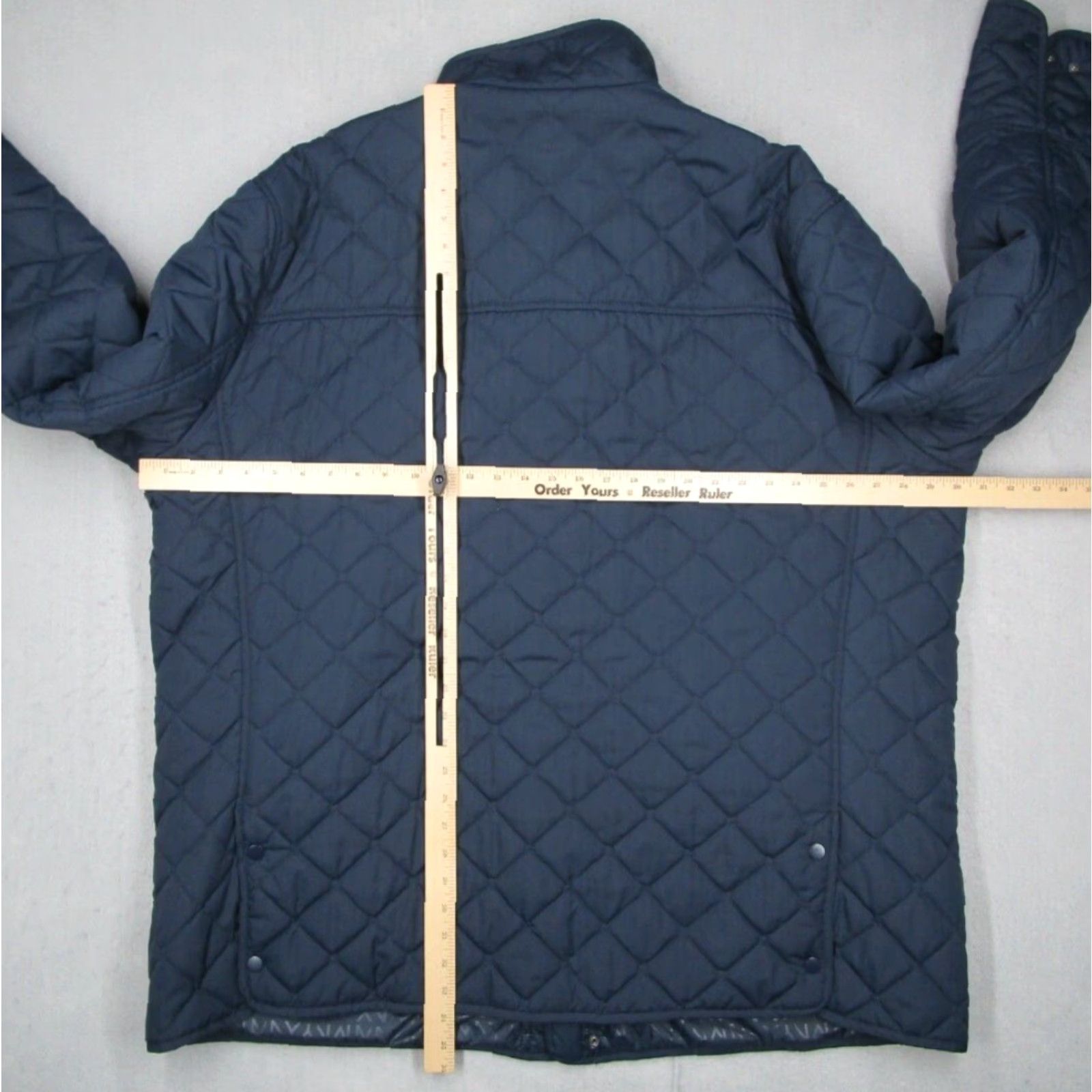 Vintage Marc New York Jacket Mens 4X Blue Quilted Full Zip Lined Adult Big & Tall Synthetic Polyester Stand-Up Collar Size US XXL / EU 58 / 5 - 6 Thumbnail