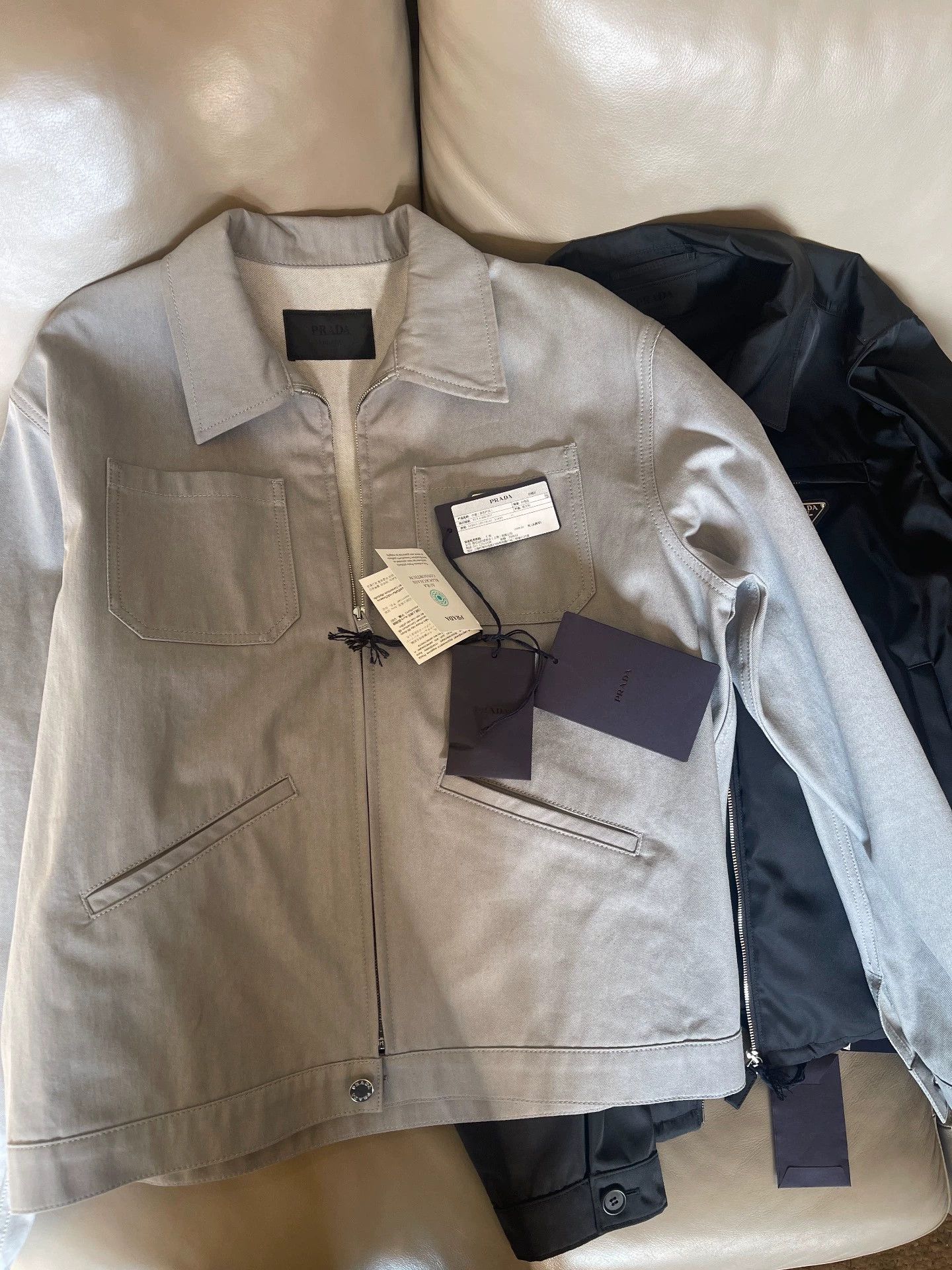 Prada Prada 25ss Gray 4-Pocket Work Jacket Triangle Logo Size US L / EU 52-54 / 3 - 1 Thumbnail