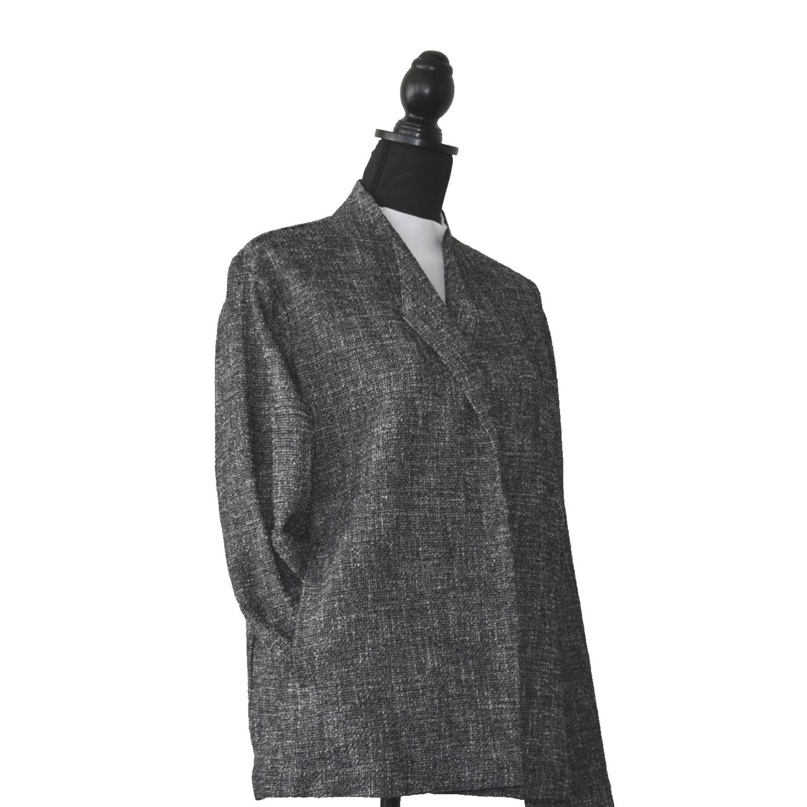Eileen Fisher EILEEN FISHER Textured Tweed Open Front Jacket Size M Size M / US 6-8 / IT 42-44 - 4 Thumbnail