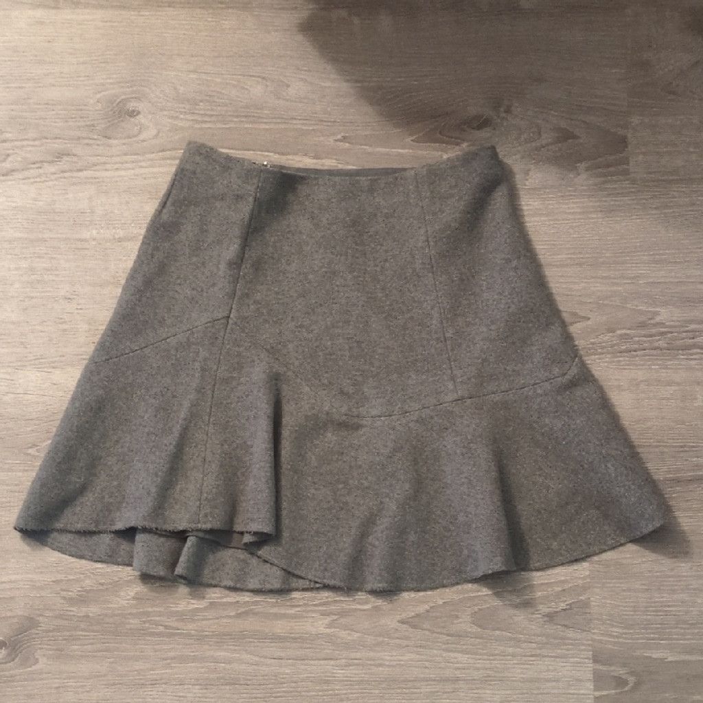 Madewell Madewell Gray ATELIER SKIRT Felted Wool Blend Flounced Sz. 6 Size 28" / US 6 / IT 42 - 2 Thumbnail