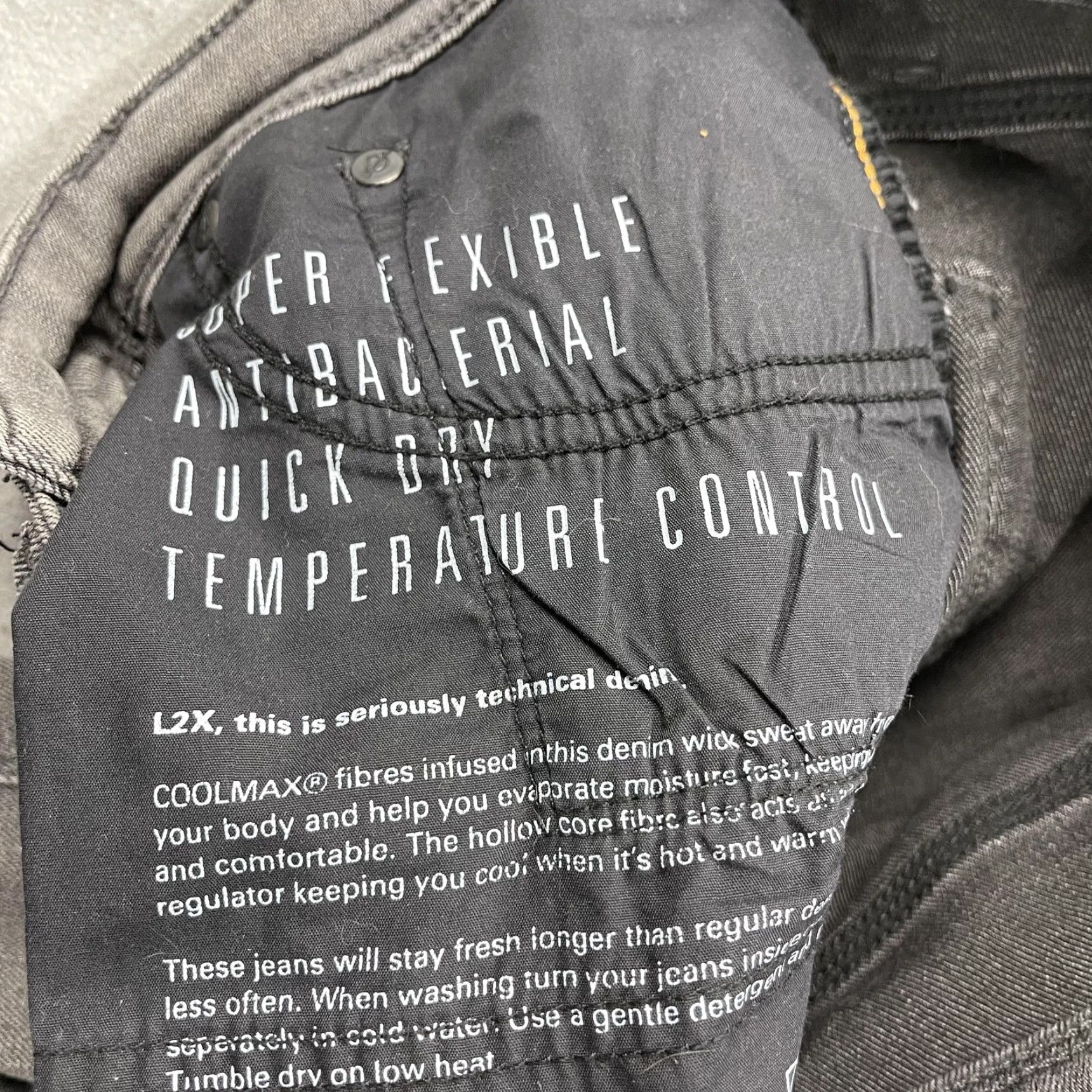Denime DU/ER L2X Slim Jeans Mens 28x30 Gray Moisture Wicking Stretch Denim Quick Dry Anti-Microbial Pockets Straight Casual Size US 28 / EU 44 - 6 Thumbnail
