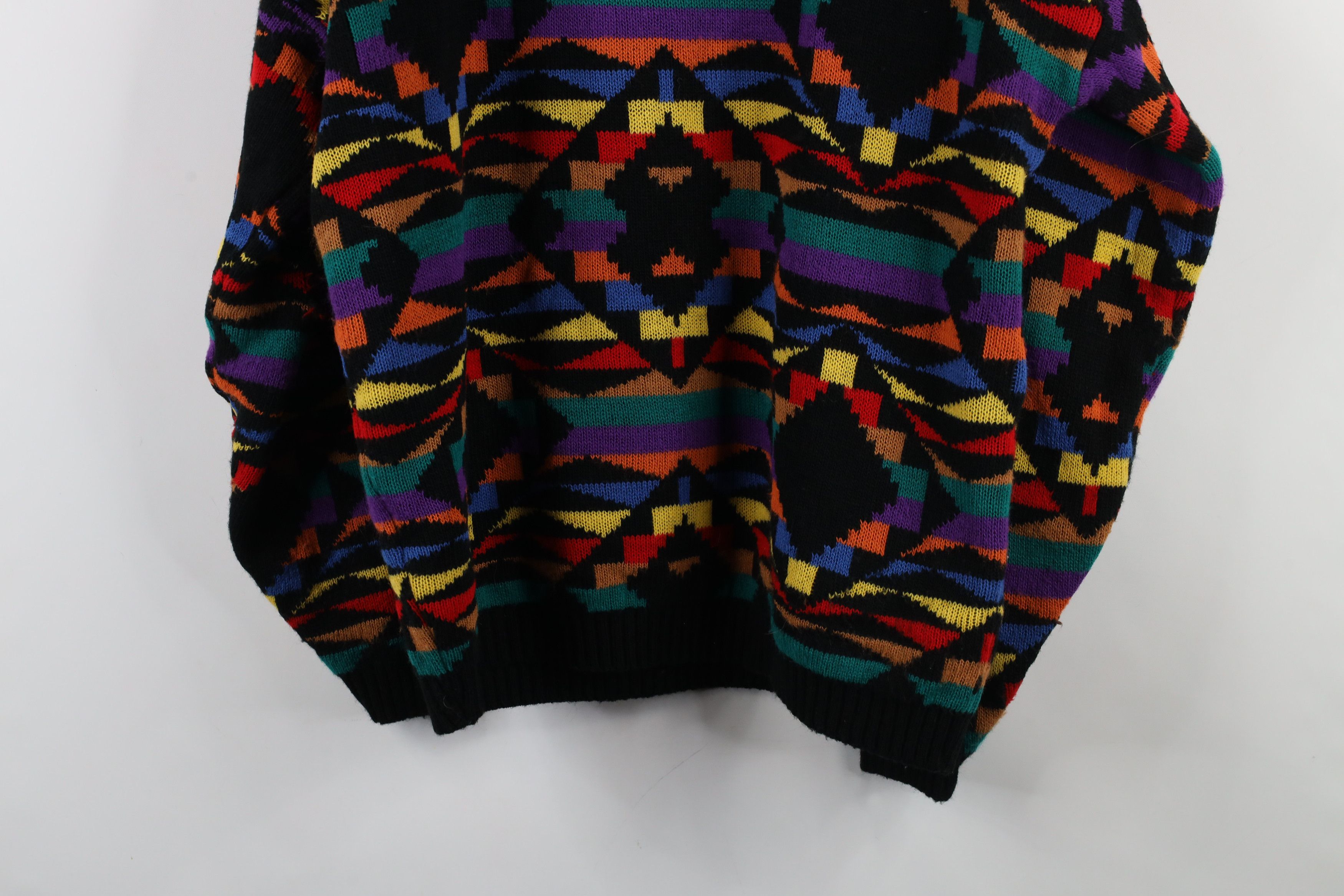 Vintage Vintage 90s Streetwear Rainbow Southwestern Knit Sweater USA Size US L / EU 52-54 / 3 - 9 Thumbnail
