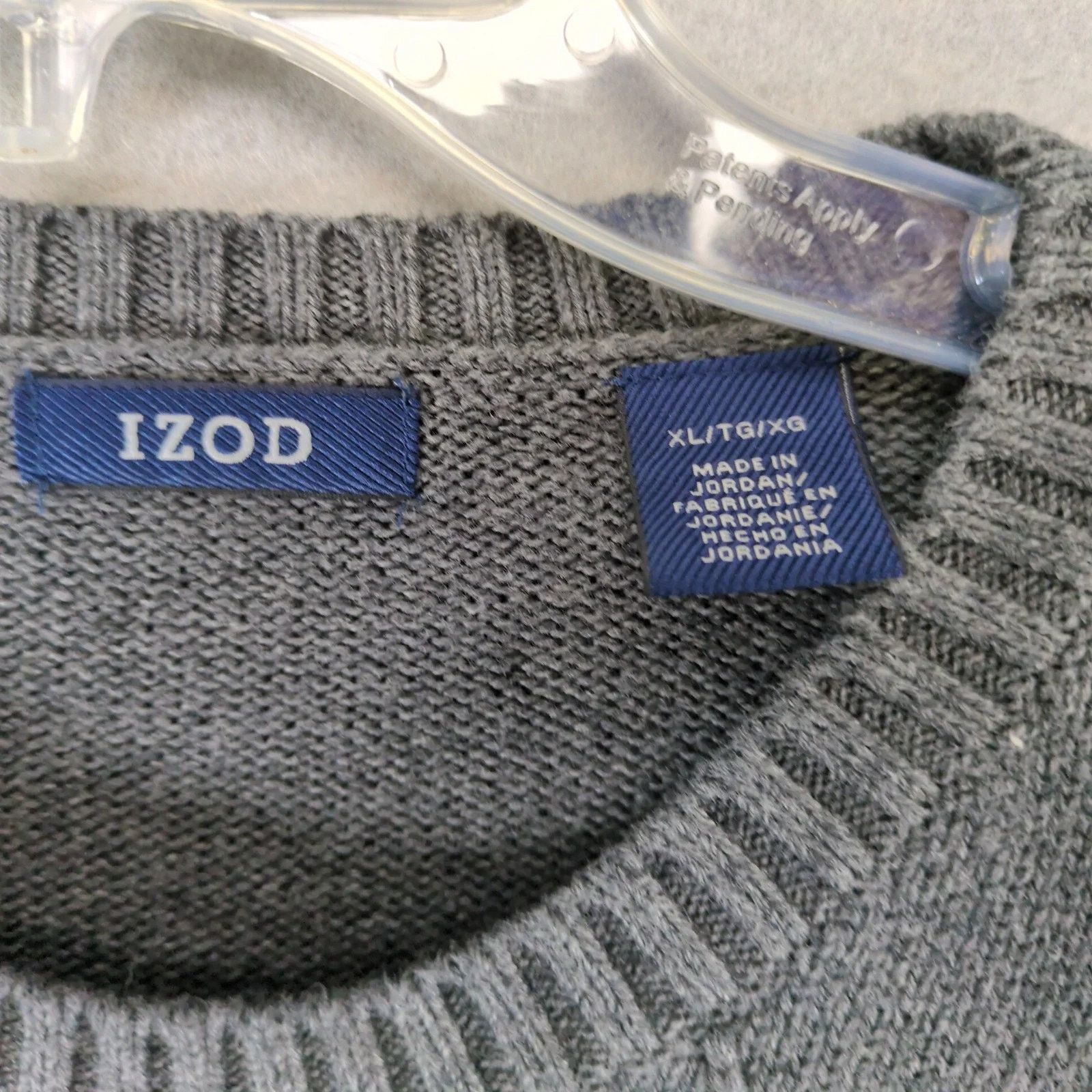 Izod Izod Gray Pullover Argyle Knit Sweater Men's XL Cotton Logo Size US XL / EU 56 / 4 - 3 Thumbnail