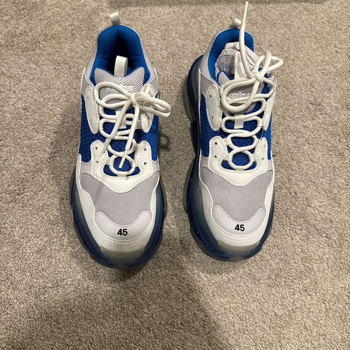 Balenciaga Balenciaga Triple S 'Clear Sole - White Blue' Size US 11 / EU 44 - 3 Thumbnail