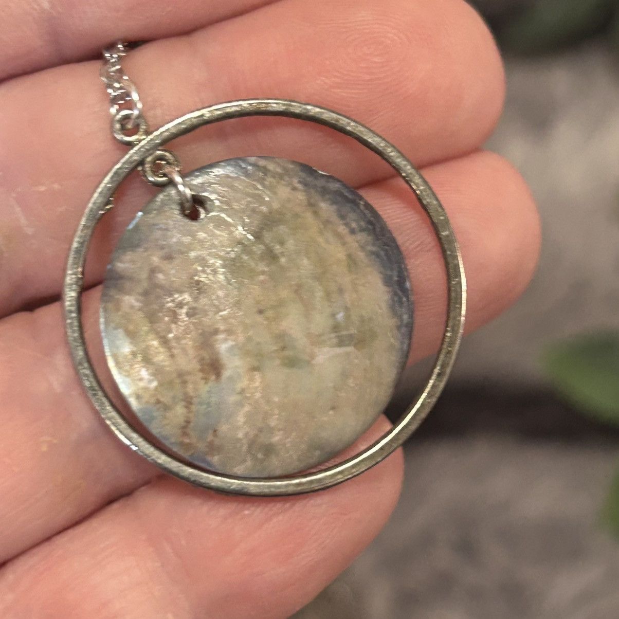 Handmade Handcrafted salvaged vintage shell galaxy pendant necklace Size ONE SIZE - 6 Thumbnail
