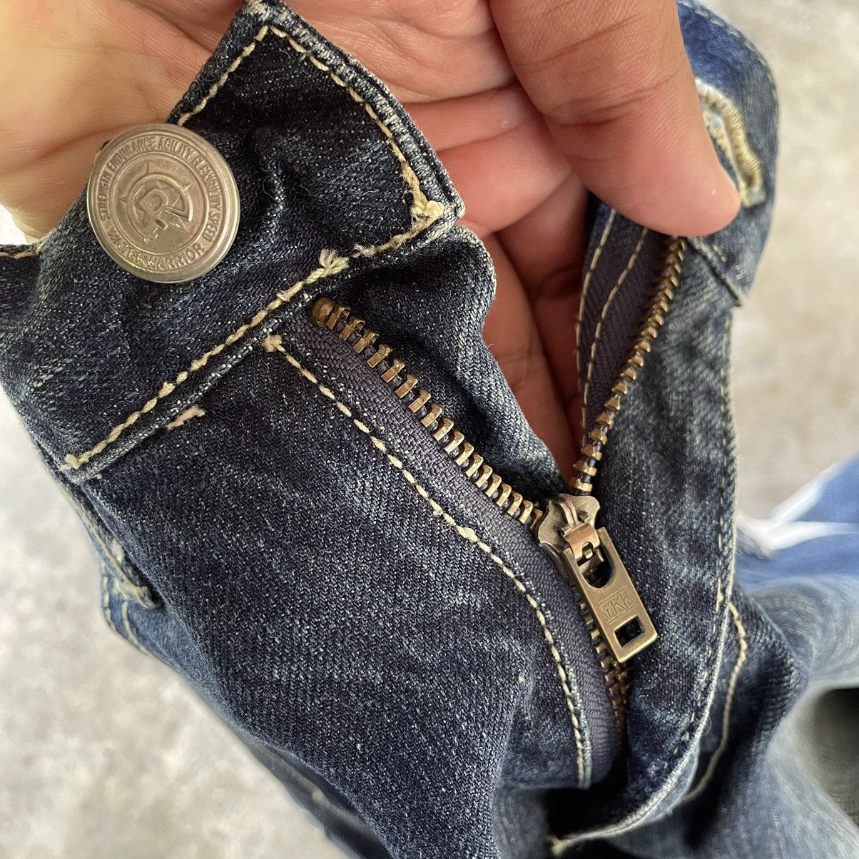 Japanese Brand 🔥🇯🇵Real BVoice Stoned Washed Water Warrior Distress Jeans Size US 31 - 10 Thumbnail