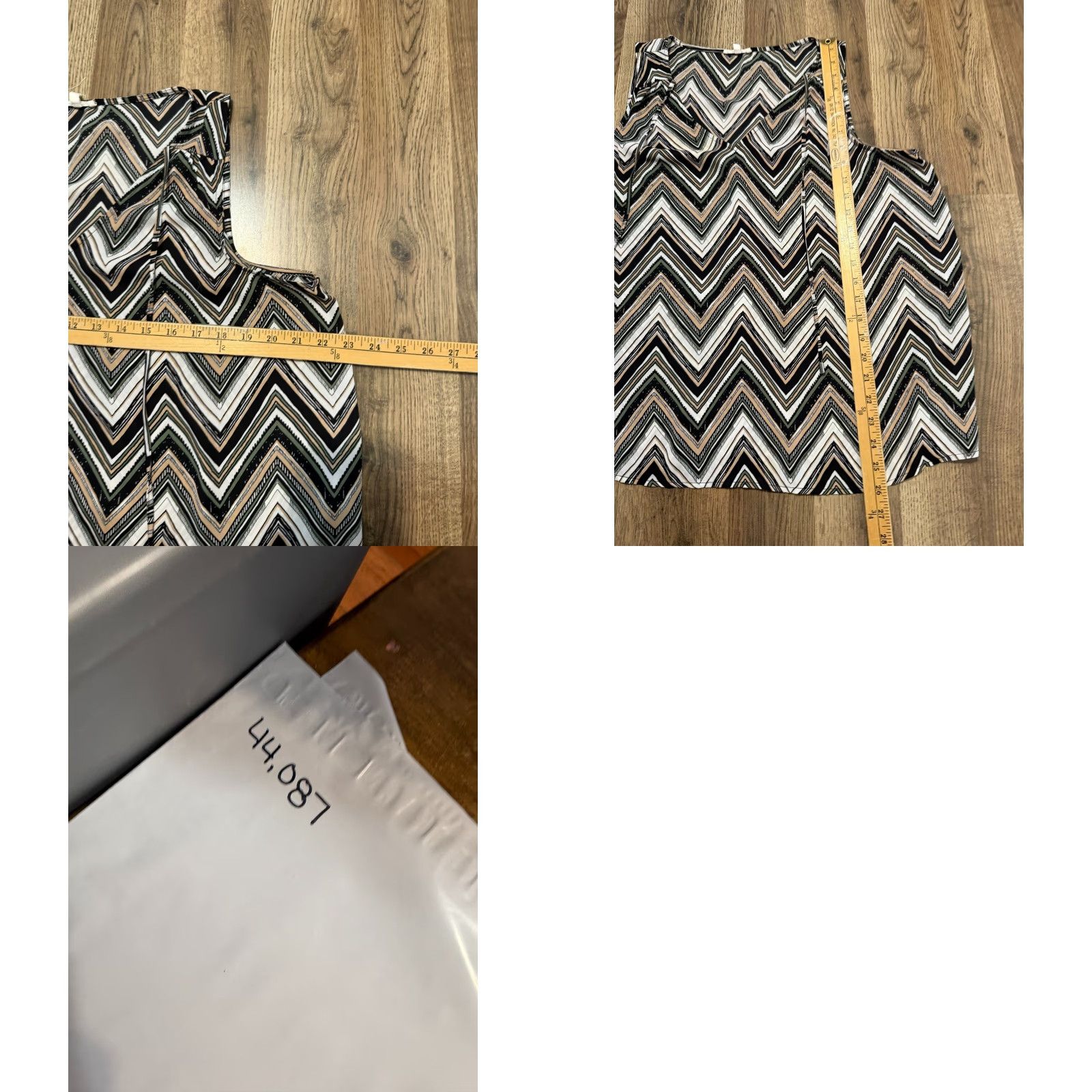 Vintage Maurices Tank Top Women's XL Black Green White Tan Herringbone Print Tank (Regular) Ladies Shirt Casual Summer Spring Fall Size XL / US 12-14 / IT 48-50 - 8 Thumbnail