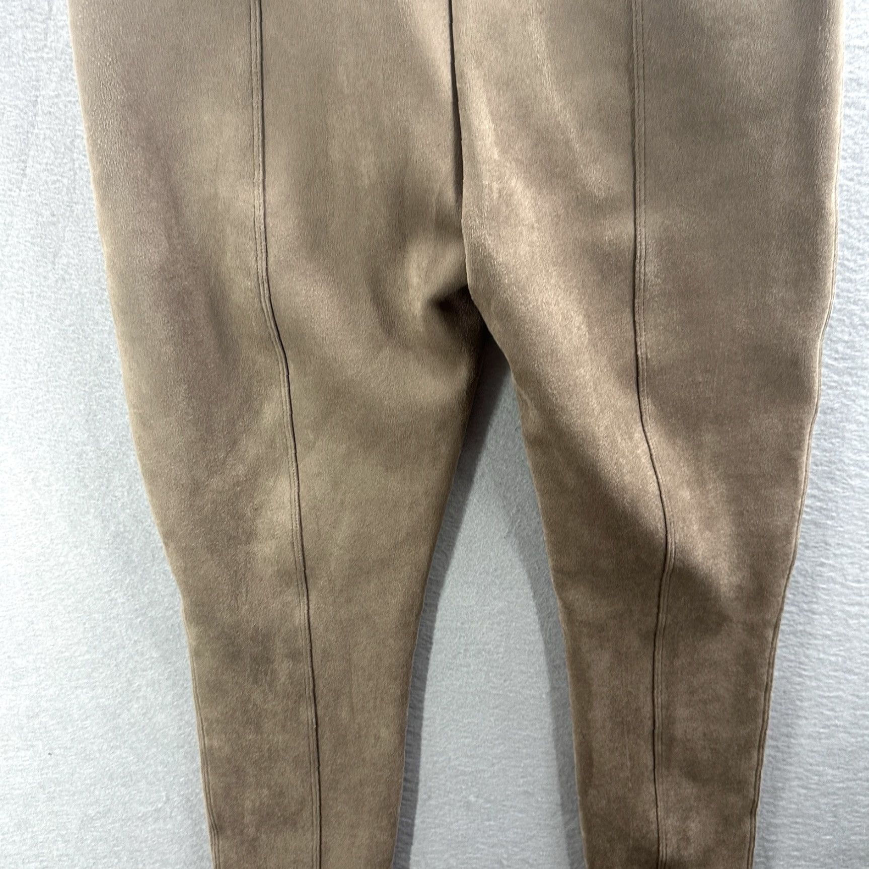 Spanx SPANX Faux Suede Leggings Womens Petite M Camel Beige Velvet Shaping High Rise Slimming Made in USA Womens Petite M Beige Velvet Leggings Size 32" / US 10 / IT 46 - 7 Thumbnail