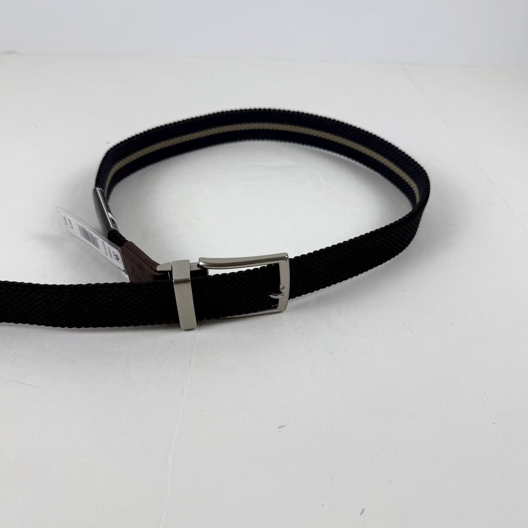 Perry Ellis Perry Ellis Portfolio Men's Reversible Belt Woven Webbed Black Blue Size 36 Size 36 - 7 Thumbnail
