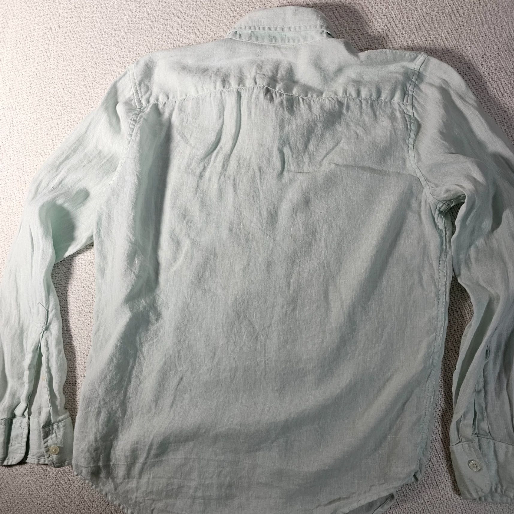 Abercrombie & Fitch Abercrombie & Fitch Button-Up Shirt Men M Green Long Sleeve Linen Adults Size US M / EU 48-50 / 2 - 7 Thumbnail