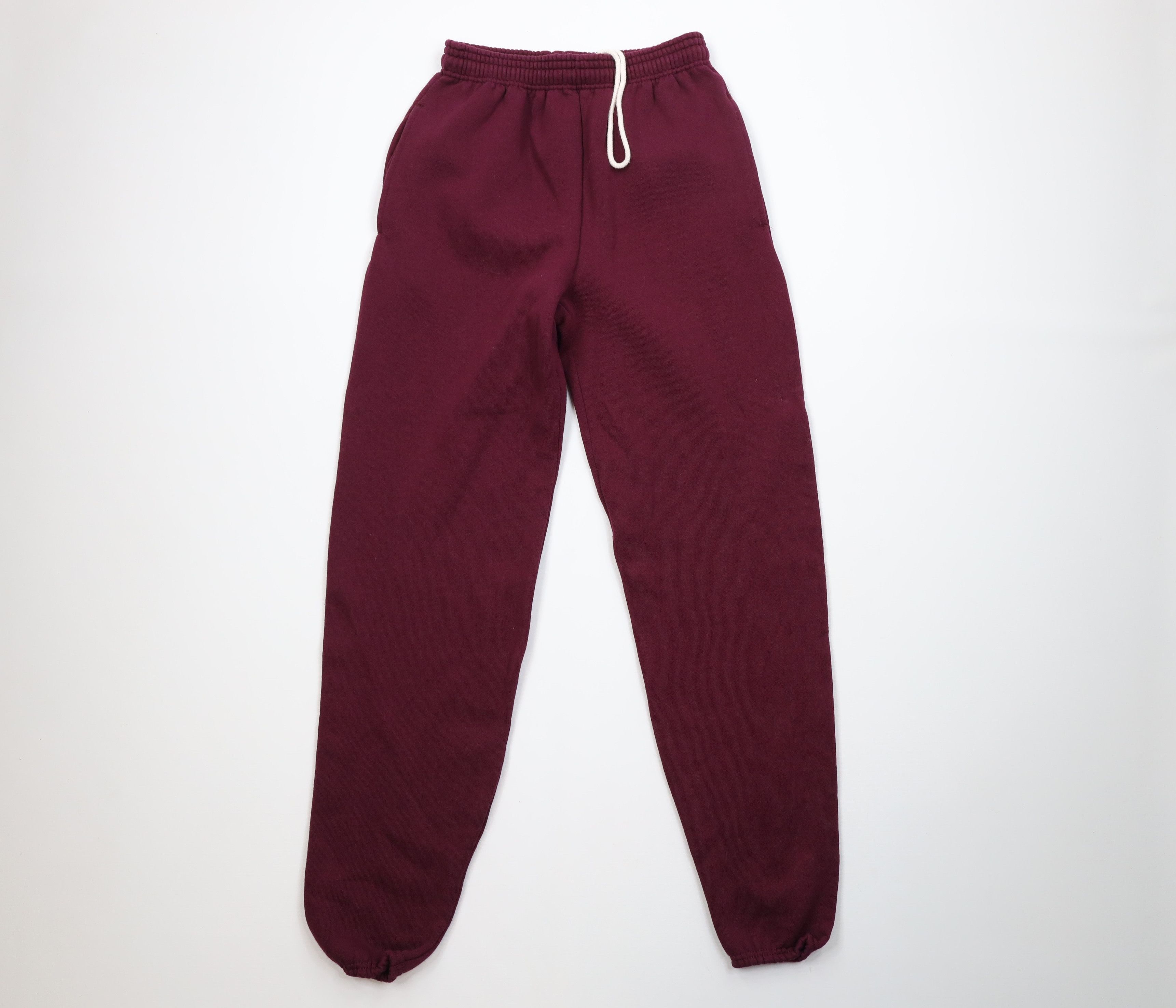 Vintage Vintage 90s Streetwear Heavyweight Sweatpants Joggers Maroon Size US 32 / EU 48 - 1 Thumbnail