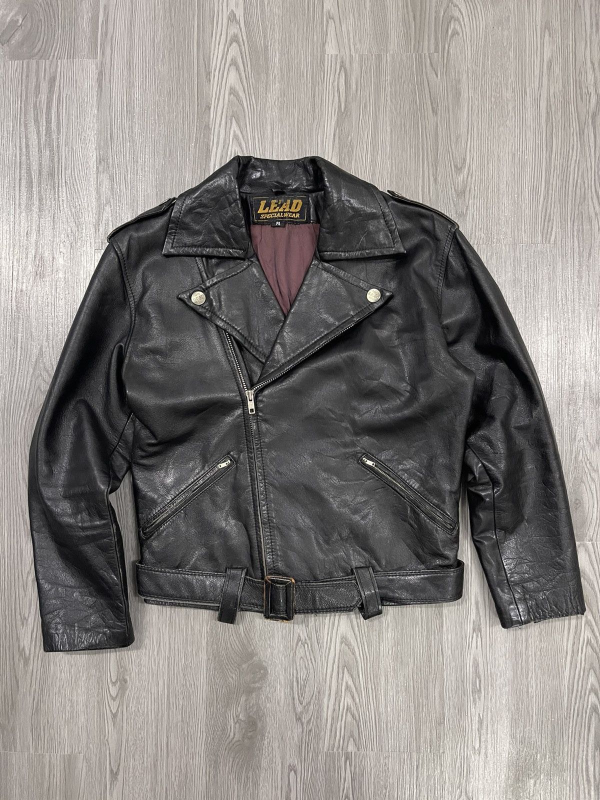 Japanese Brand × Vintage LEAD TOKYO JAPAN SPECIALWEAR DOUBLE COLLAR LEATHER JACKET Size M / US 6-8 / IT 42-44 - 11 Thumbnail