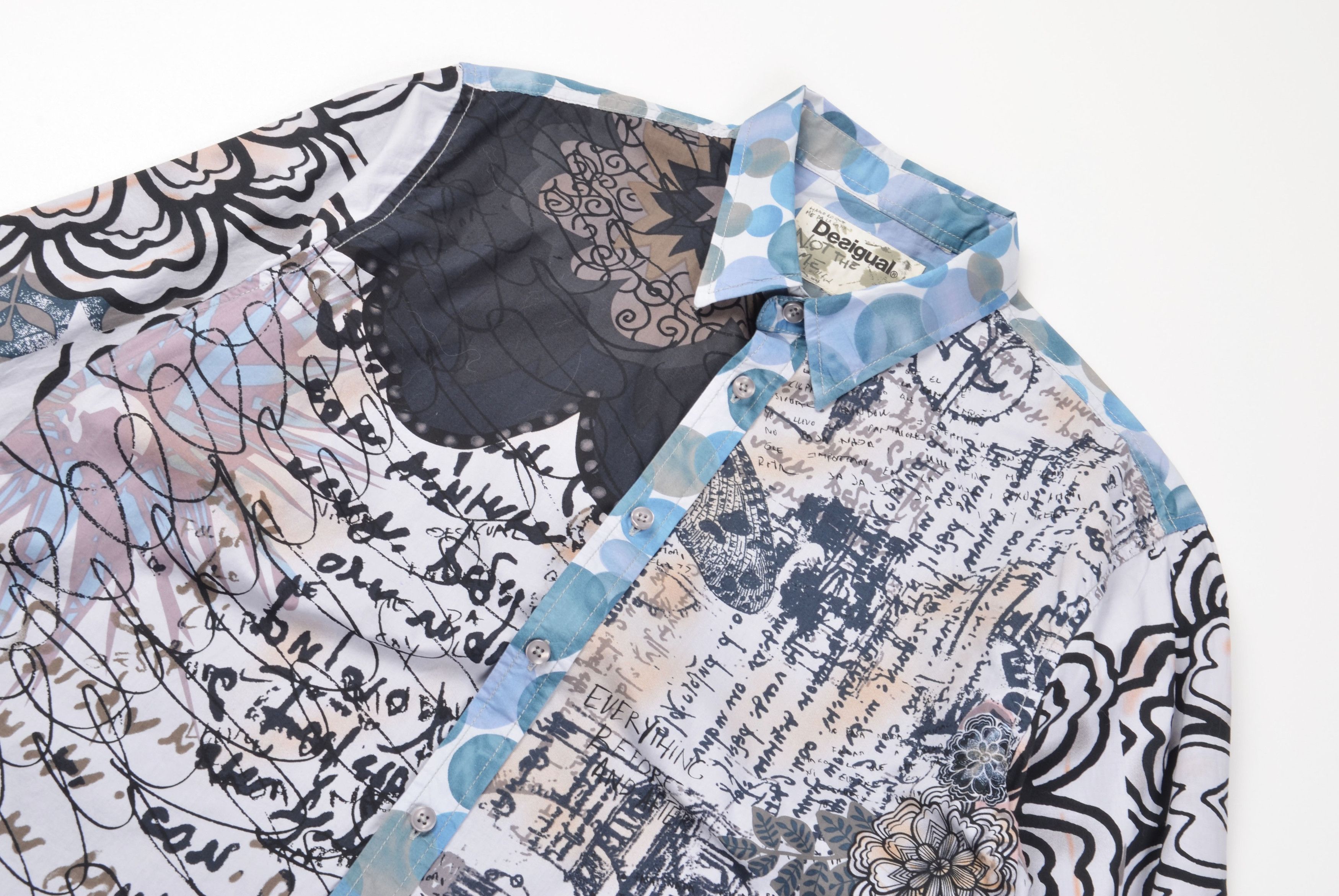 Desigual Vintage Desigual Patchwork Graphic Artsy Statement Shirt Size US L / EU 52-54 / 3 - 3 Thumbnail