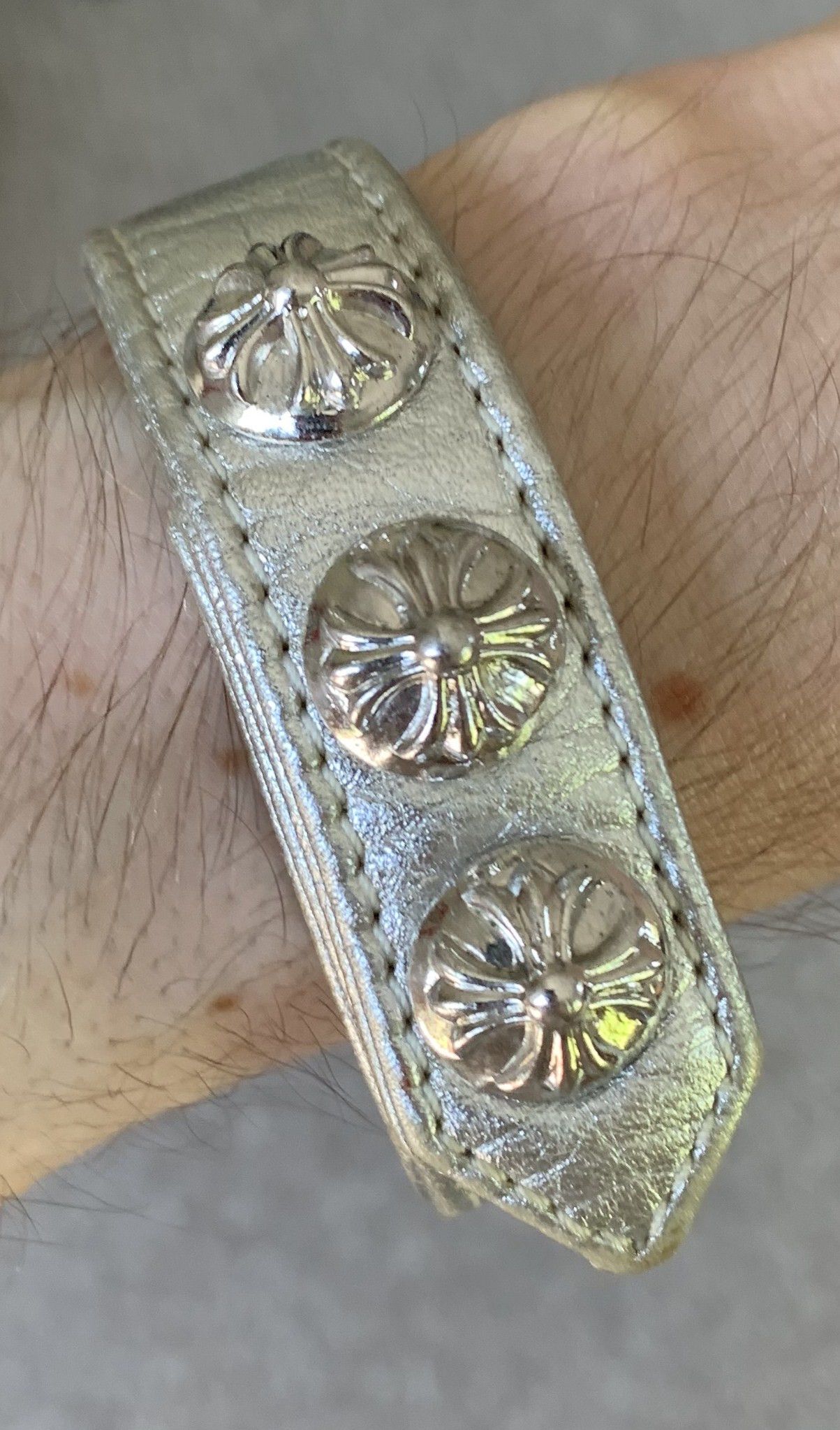 Chrome Hearts Chrome Hearts Adjustable Leather Silver Snap Bracelet Size ONE SIZE - 15 Thumbnail