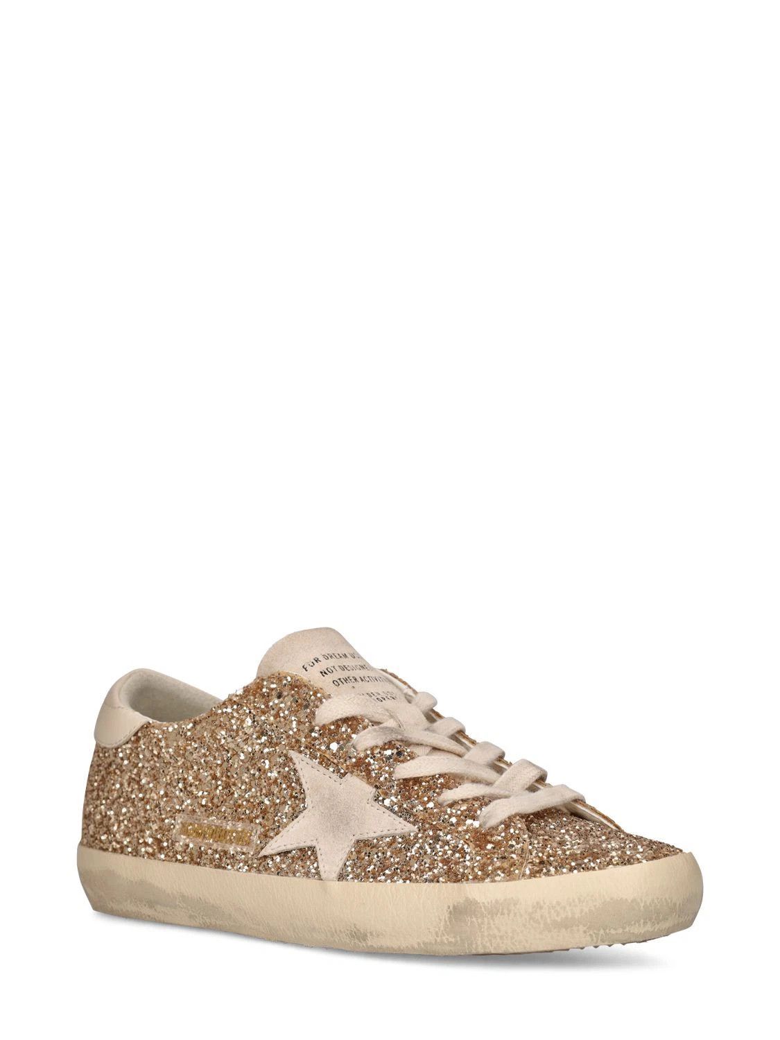GOLDEN GOOSE Super-Star Women's Gold Glittered Sneakers