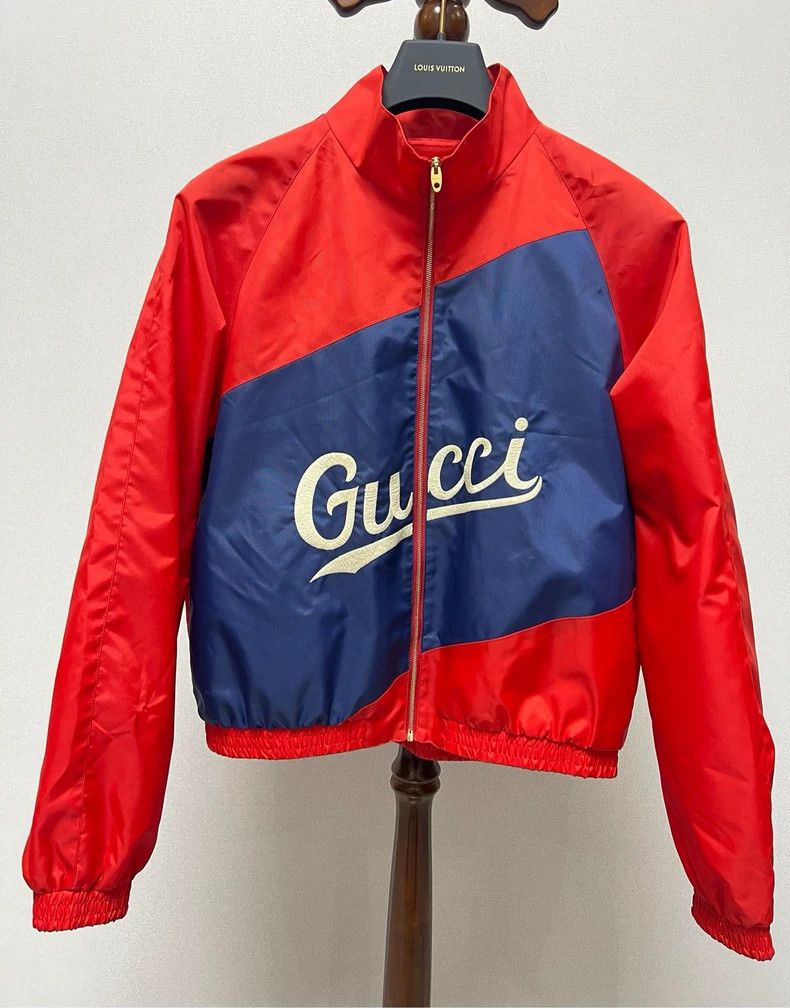 Gucci Gucci Color-blocked logo embroidered red and blue windbreak Size US S / EU 44-46 / 1 - 1 Thumbnail