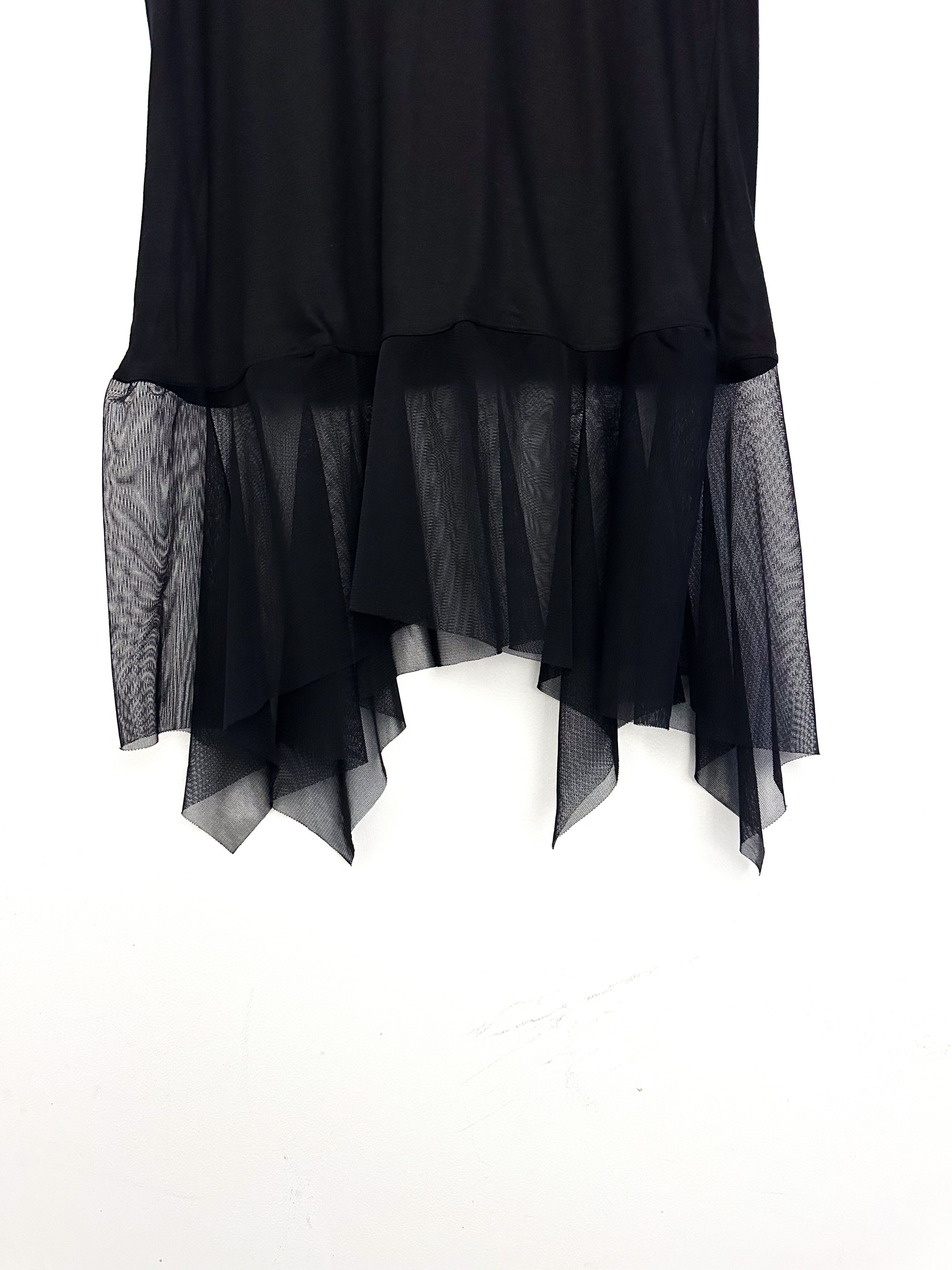 gomme VINTAGE GOMME SHEER BLACK T SHIRT Size M / US 6-8 / IT 42-44 - 2 Thumbnail