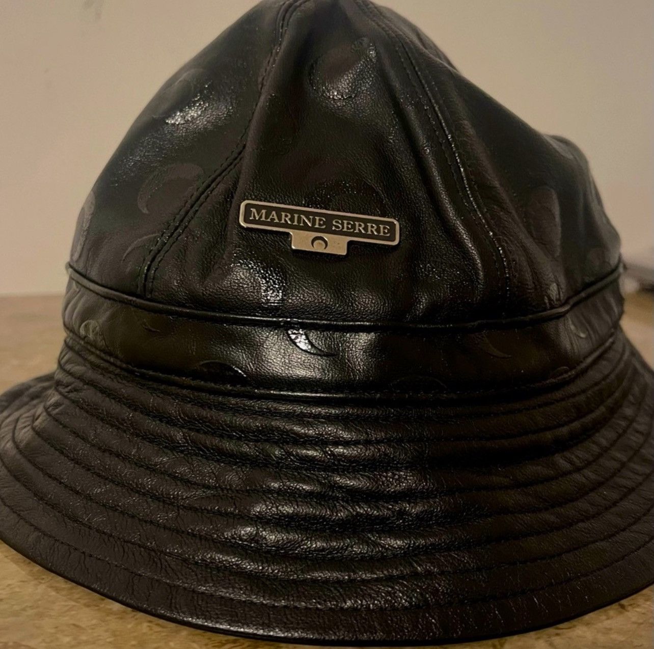 Marine Serre Marine Serre Leather Bucket Hat O/S Size ONE SIZE - 1 Thumbnail