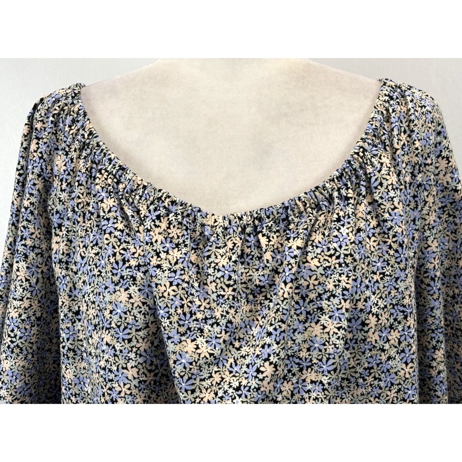 J. Jill J. Jill We Double Face Jersey Floral 2 Way Top Shirt Sz 3X Plus Multicolor Short Sleeve Round Neck Women Size XXL / US 16-18 / IT 52-54 - 5 Thumbnail