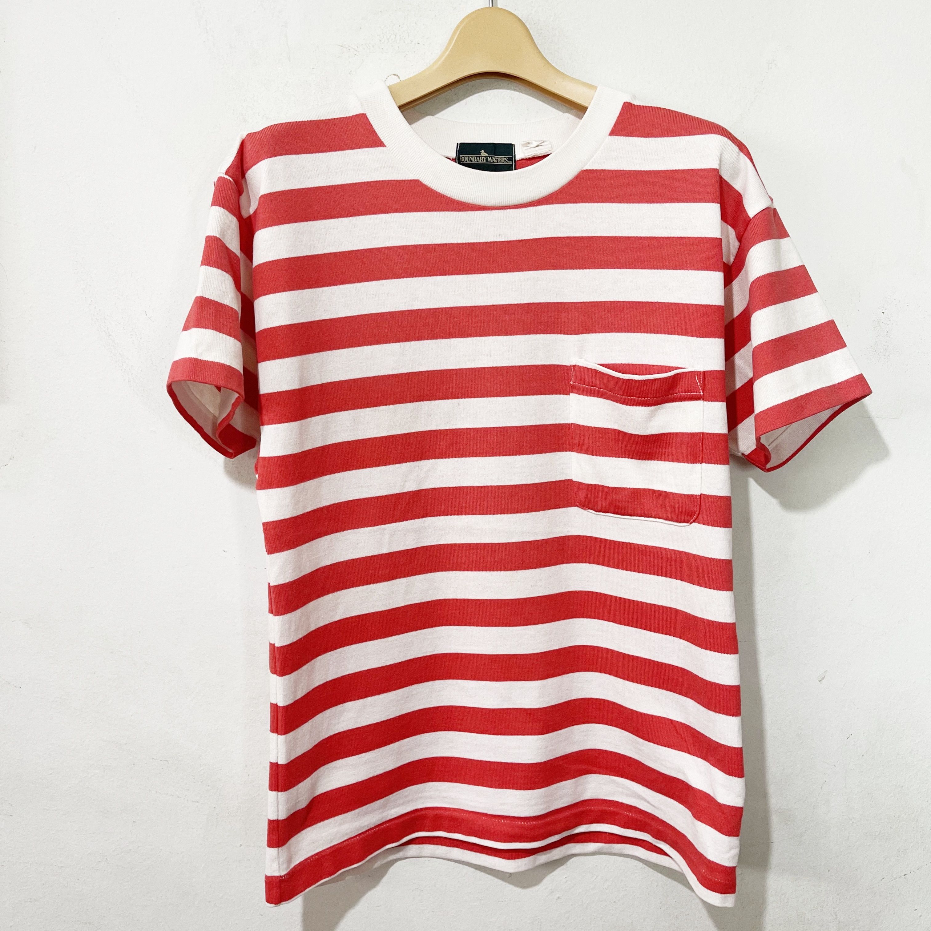 Vintage Vintage 90s Striped Pocket Tee Size US S / EU 44-46 / 1 - 1 Thumbnail