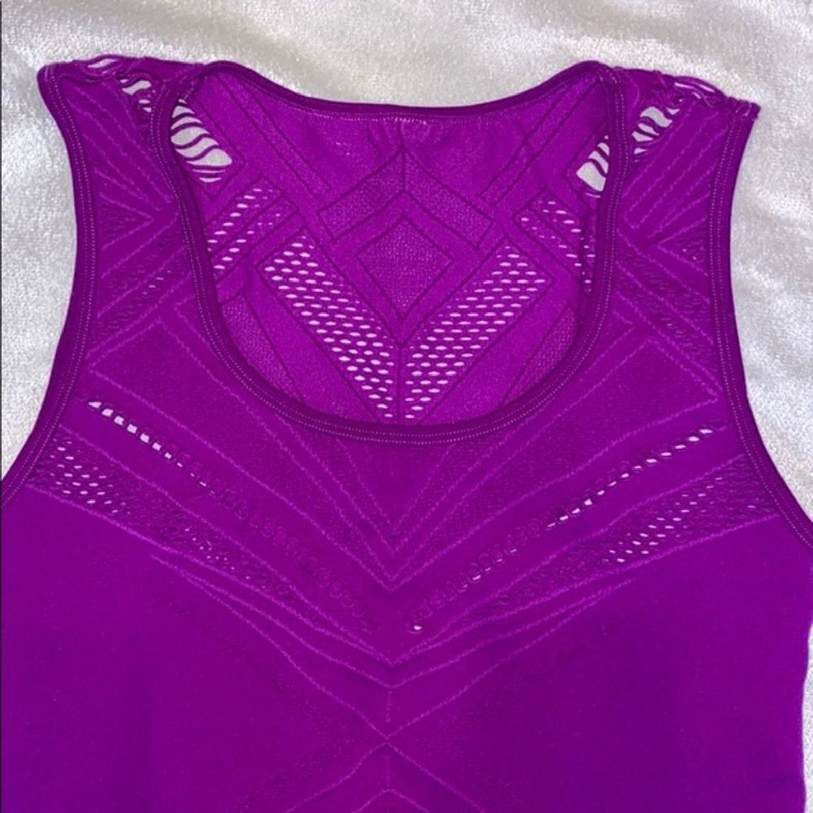 Fabletics Fabletics Purple Mesh Seamless Tank Top | Sz S (NO TAG) Size S / US 4 / IT 40 - 3 Thumbnail