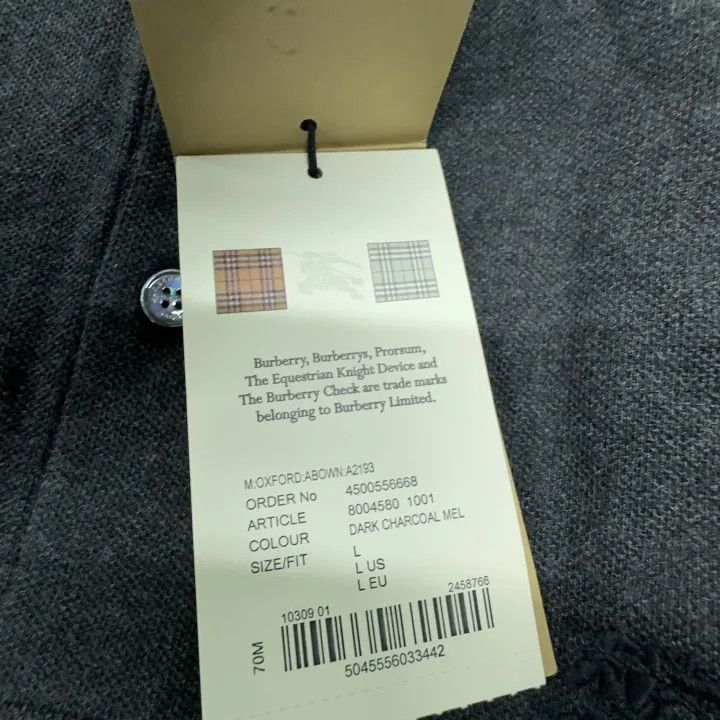 Burberry Burberry Burberry Men's Short Sleeve Polo Shirt Gray-2507 Size US L / EU 52-54 / 3 - 8 Thumbnail