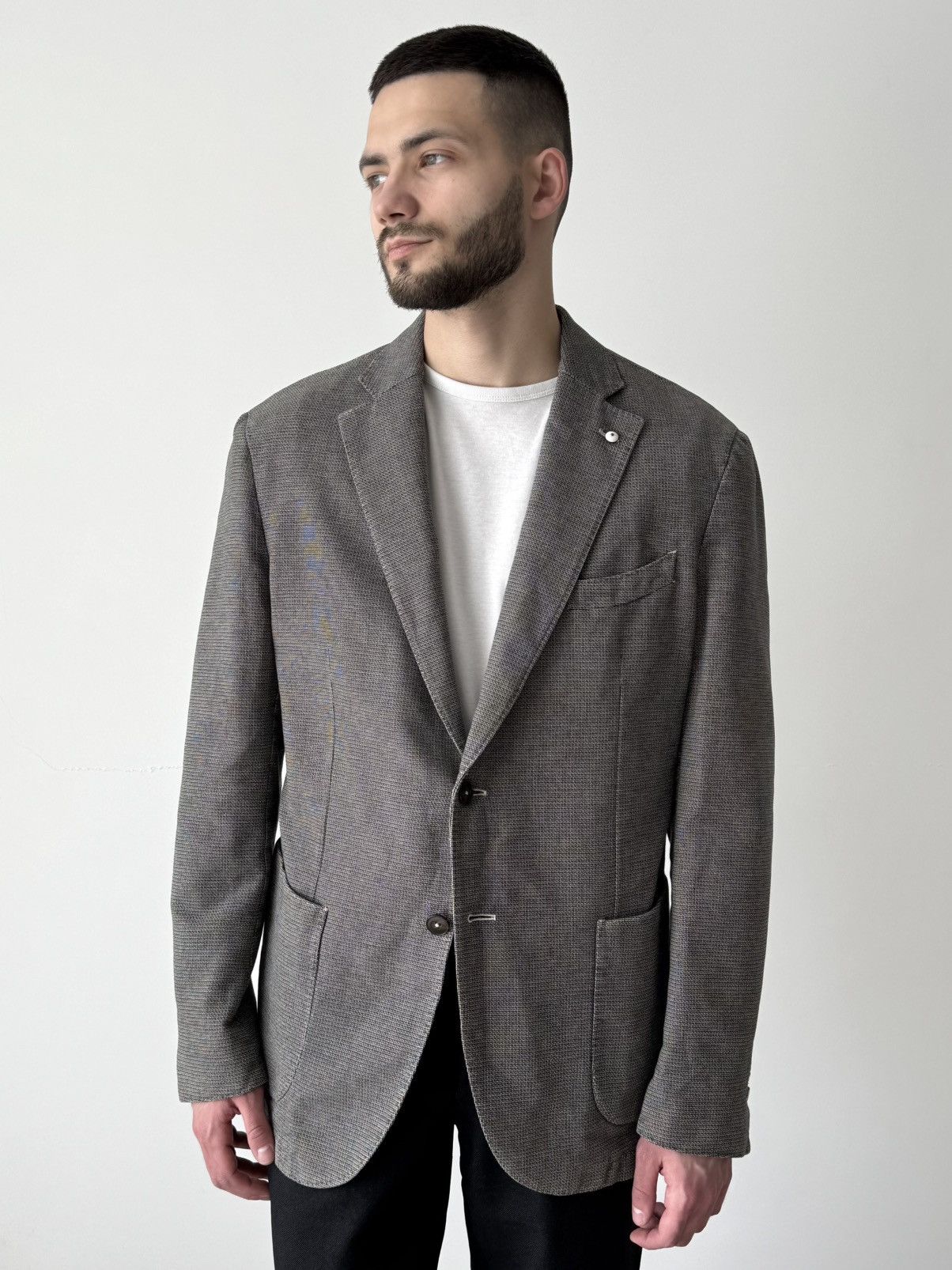 L.B.M. 1911 Two Buttons Grey Cotton Sport Jacket