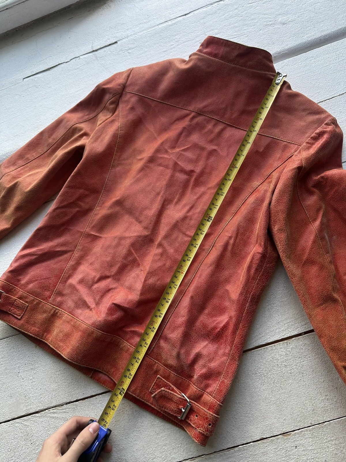 Other 🚨Y2K RICK OWENS TYPE DIRTY SLIM FIT ZIP LEATHER JACKET Size XS / US 0-2 / IT 36-38 - 17 Thumbnail
