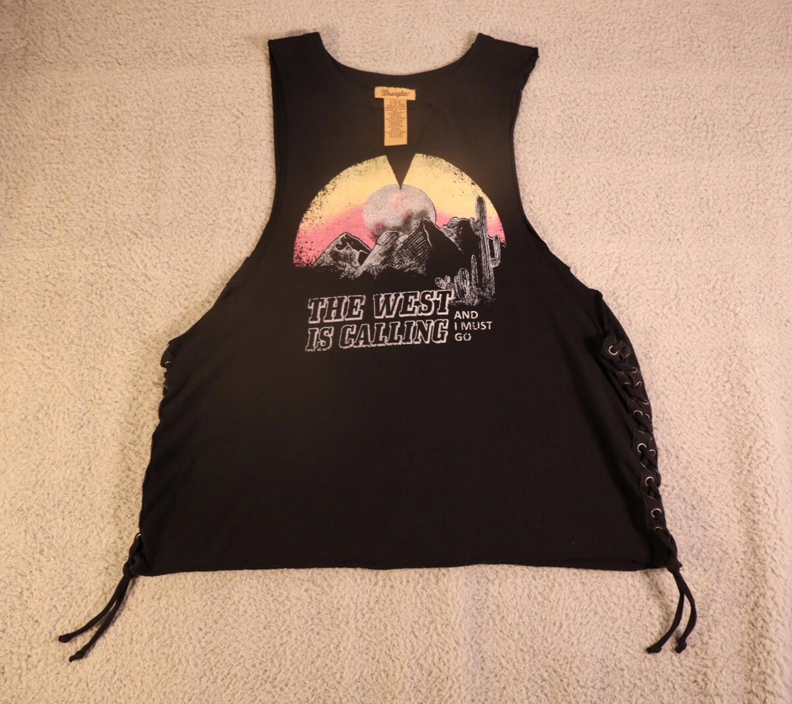 Wrangler Wrangler Tank Lace Womens Large the west is calling side Size L / US 10 / IT 46 - 1 Thumbnail