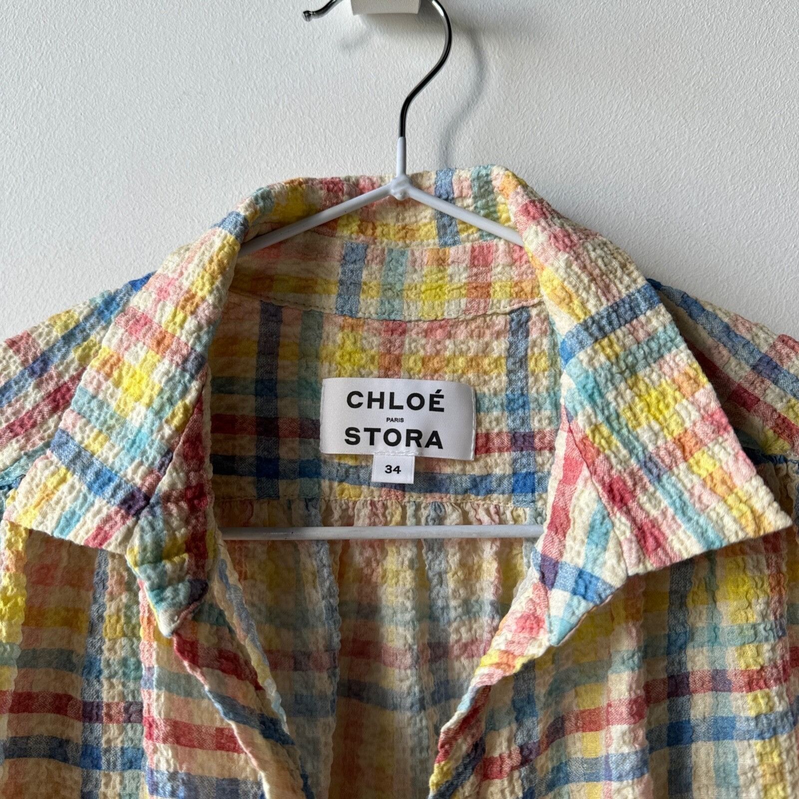 Vintage Chloe Stora Checked Blouse Shirt 9260AC Size XS / US 0-2 / IT 36-38 - 2 Thumbnail