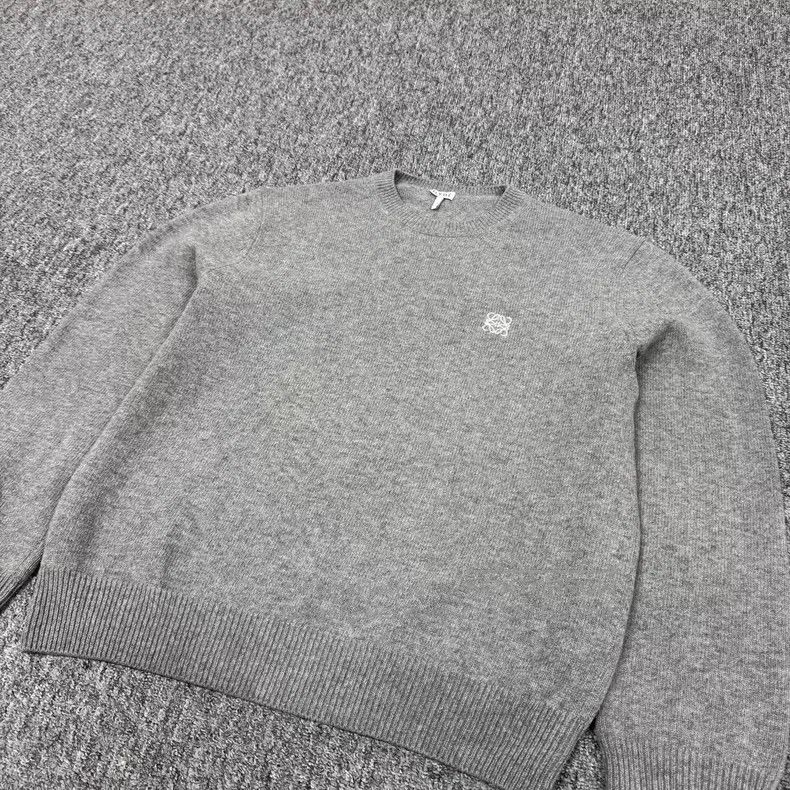 Loewe Loewe Grey Embroidery Logo Wool Knit Sweater Size M / US 6-8 / IT 42-44 - 3 Thumbnail