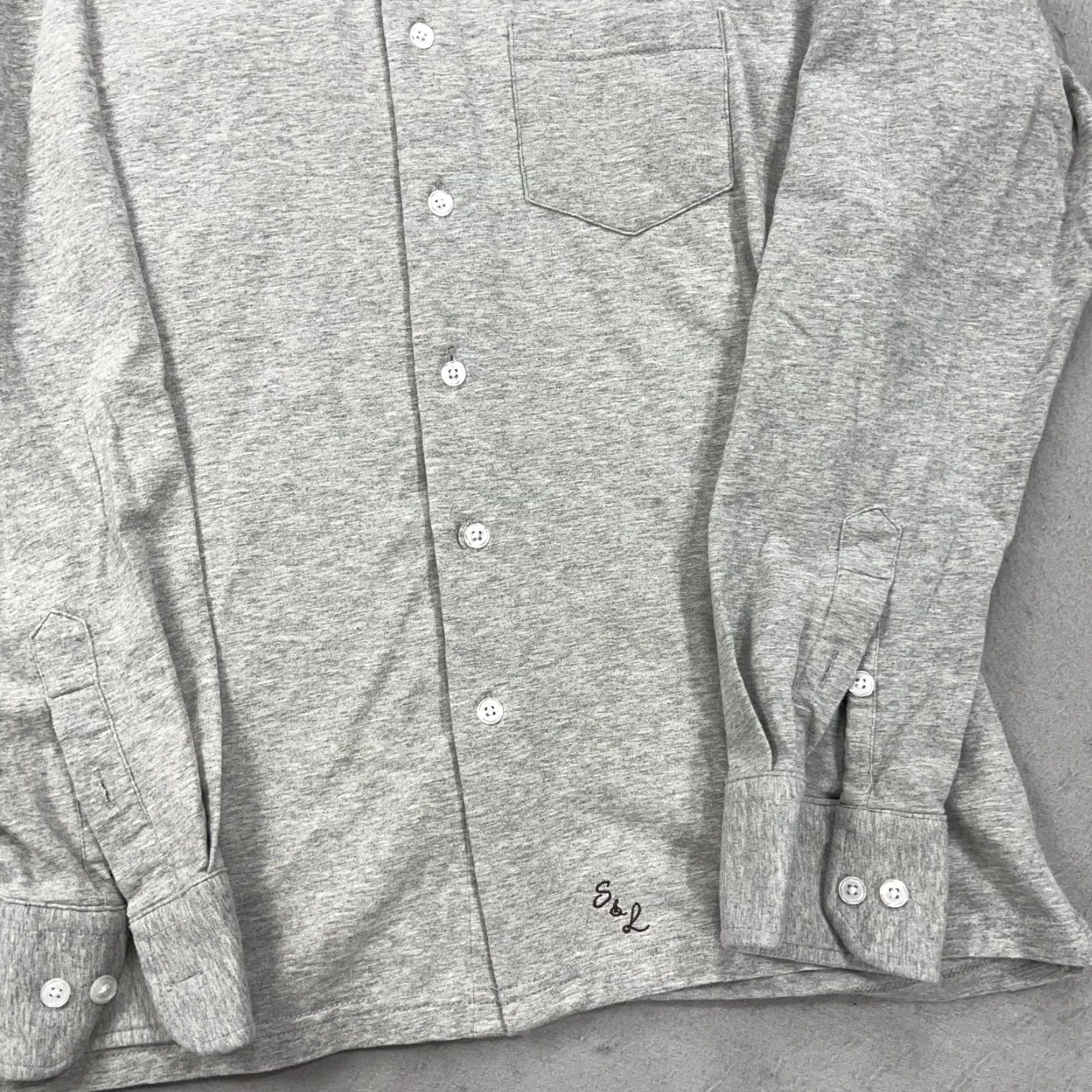 Vintage State and Liberty Shirt Mens M Gray Solid Stretch Casual Office Preppy Size US M / EU 48-50 / 2 - 3 Thumbnail