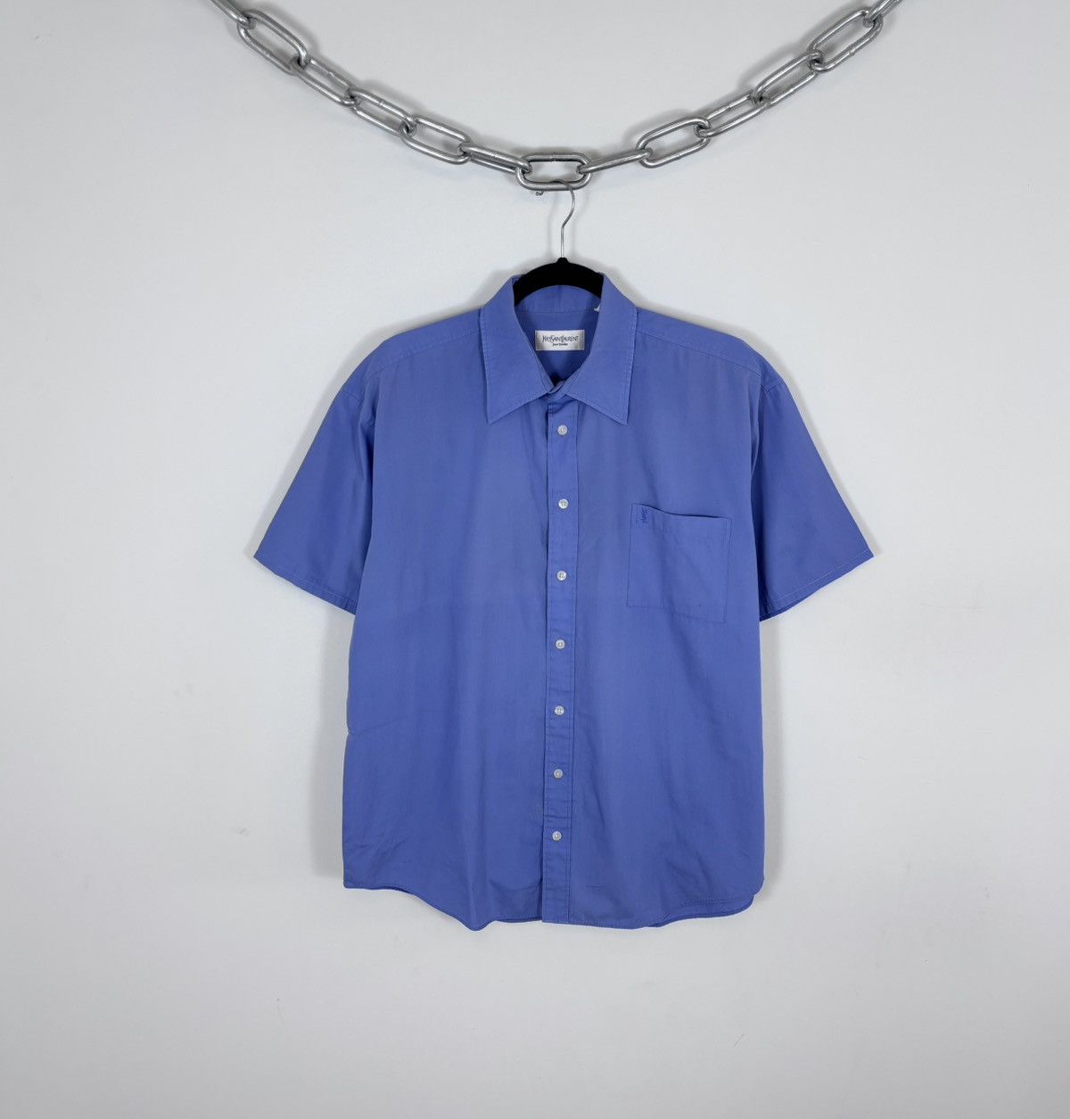 Yves Saint Laurent Vintage Yves Saint Laurent Men’s Blue Short Sleeve Shirt Size US L / EU 52-54 / 3 - 1 Thumbnail
