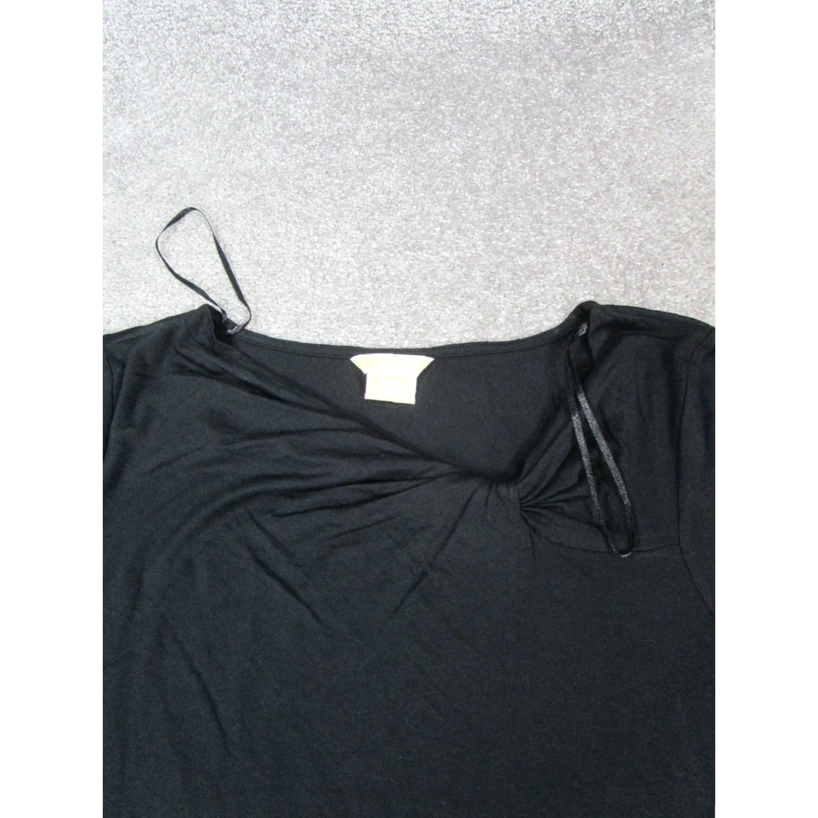 Michael Kors MICHAEL KORS Black Blouse Womens Petite Medium Long Sleeve Round Neck Pullover Solid Size M / US 6-8 / IT 42-44 - 2 Thumbnail