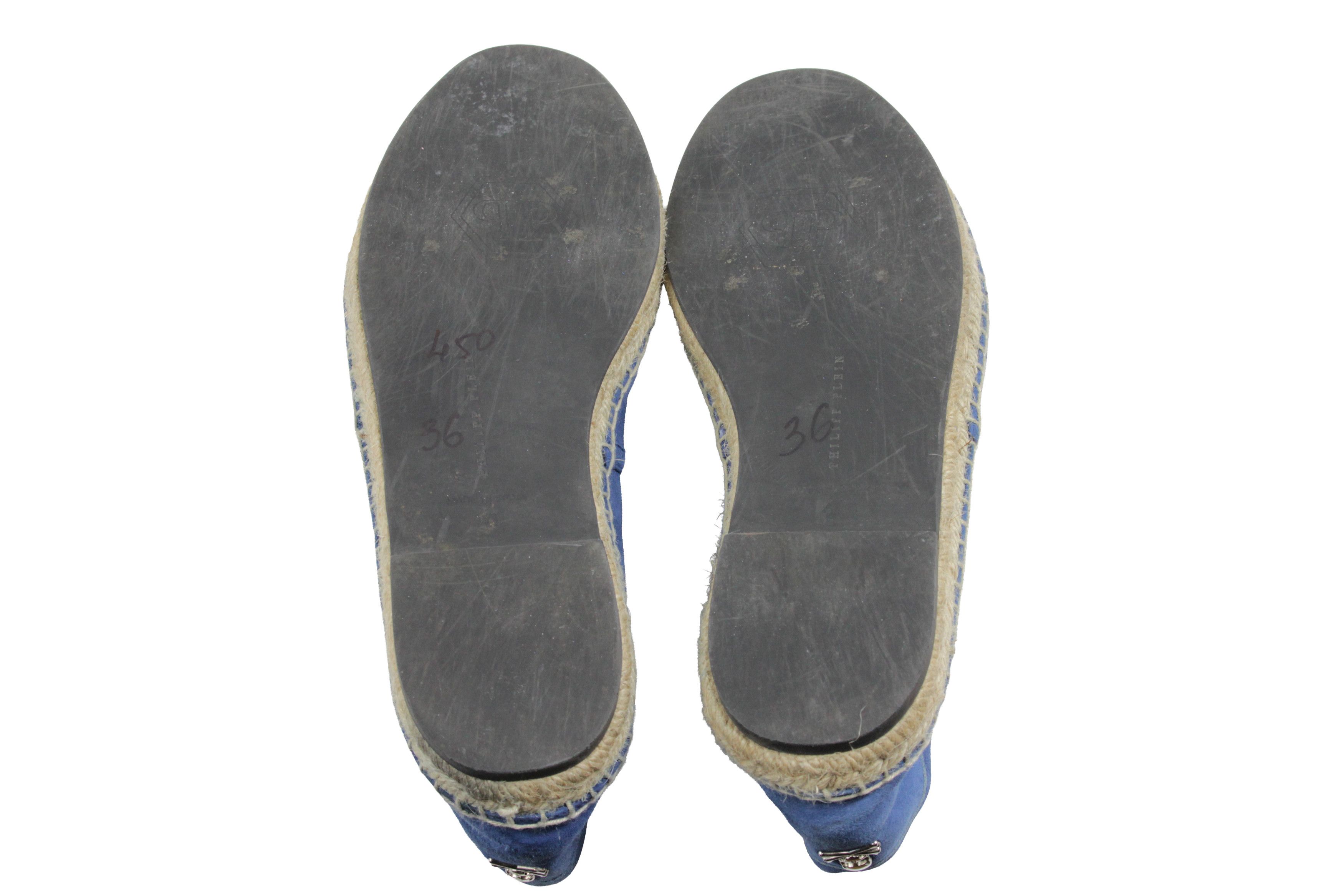 Philipp Plein Skull Logo Y2K Suede Espadrilles Size US 10 / EU 43 - 15 Thumbnail