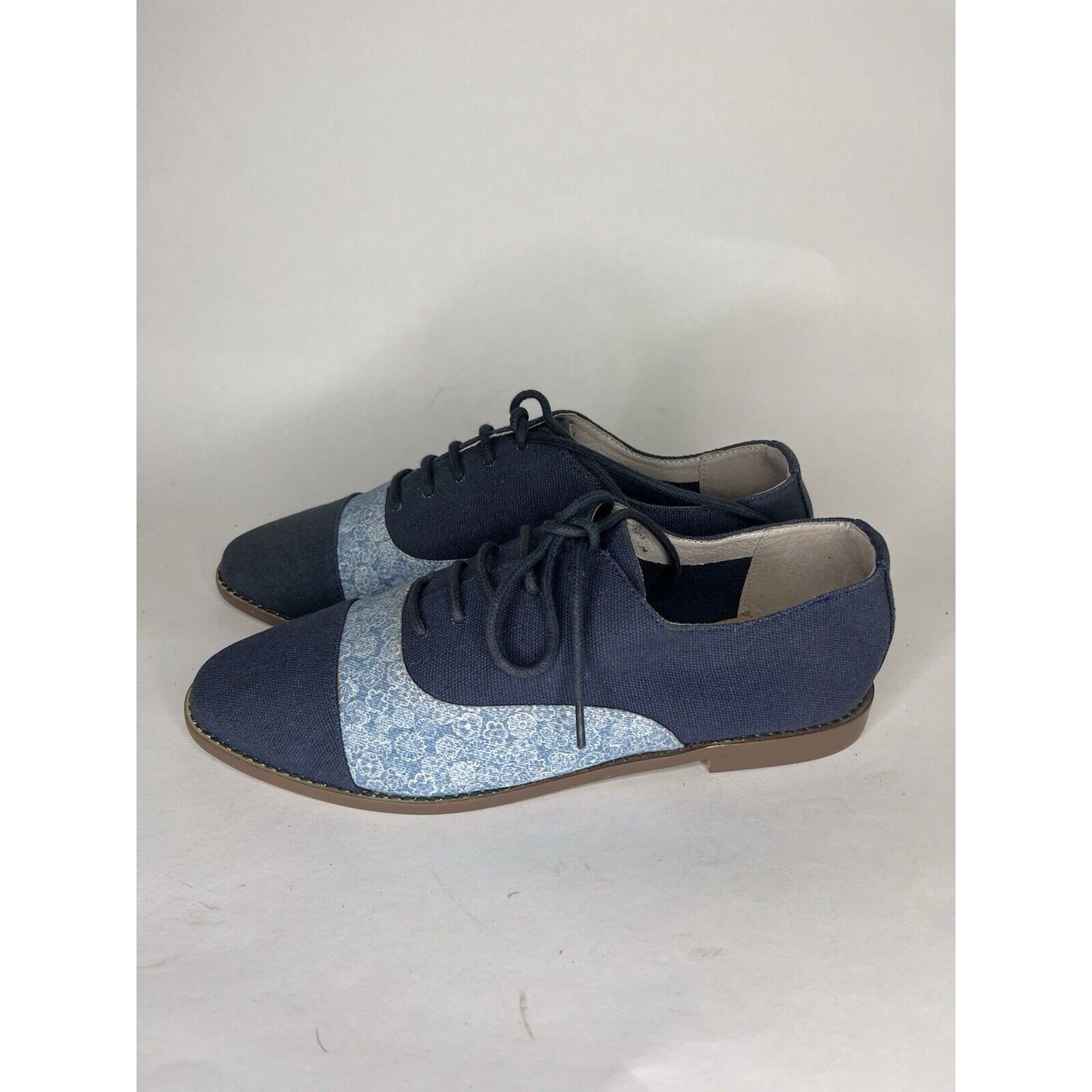 Other Marais USA Shoes Blue Floral Canvas Cap Toe Lace Up Oxfords Size US 8 / IT 38 - 12 Thumbnail