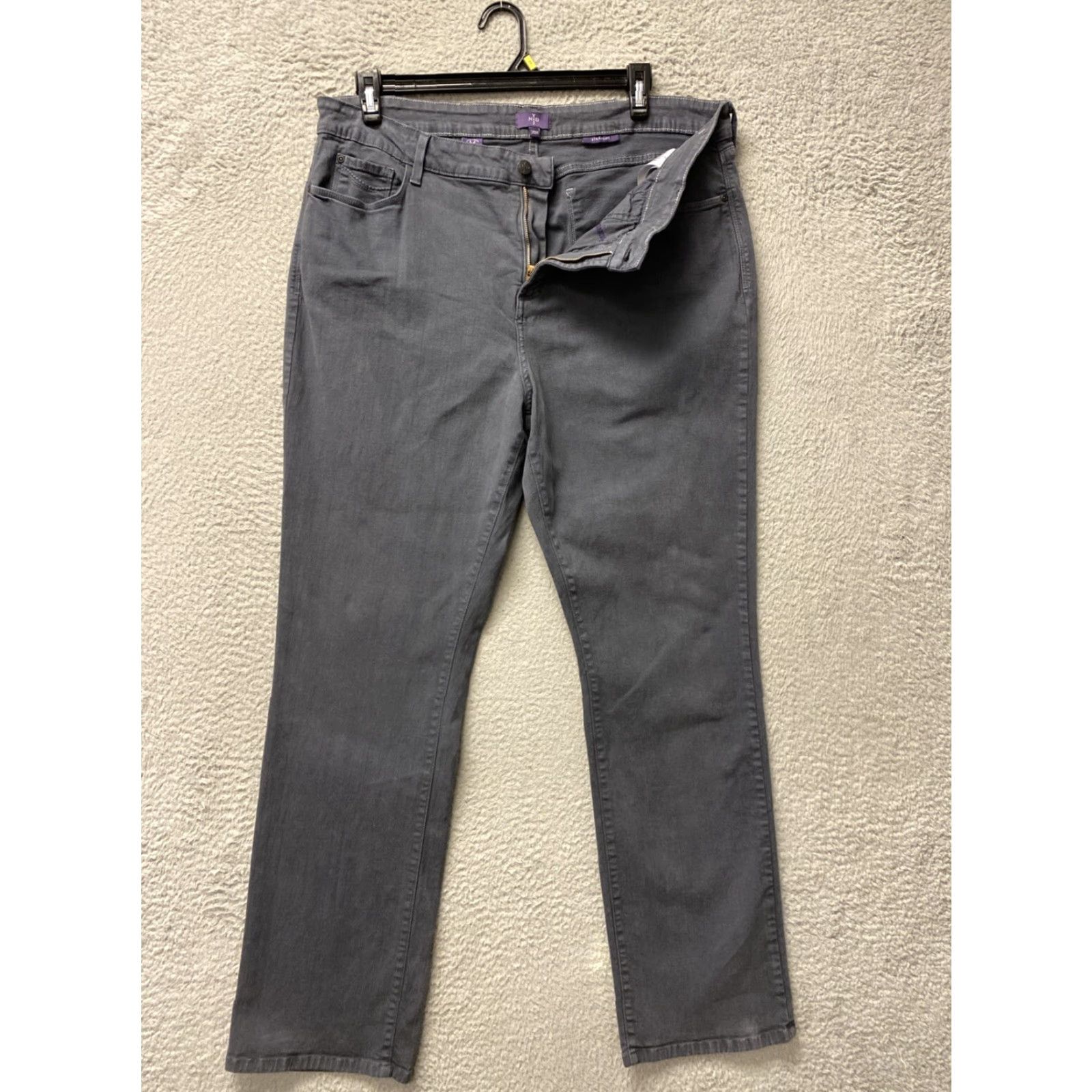 NYDJ VINTAGE NYDJ Marilyn Straight Denim Jeans 20W Women Gray Stretch Mid-Rise 5-Pocket Size 42" / US 20 - 2 Thumbnail
