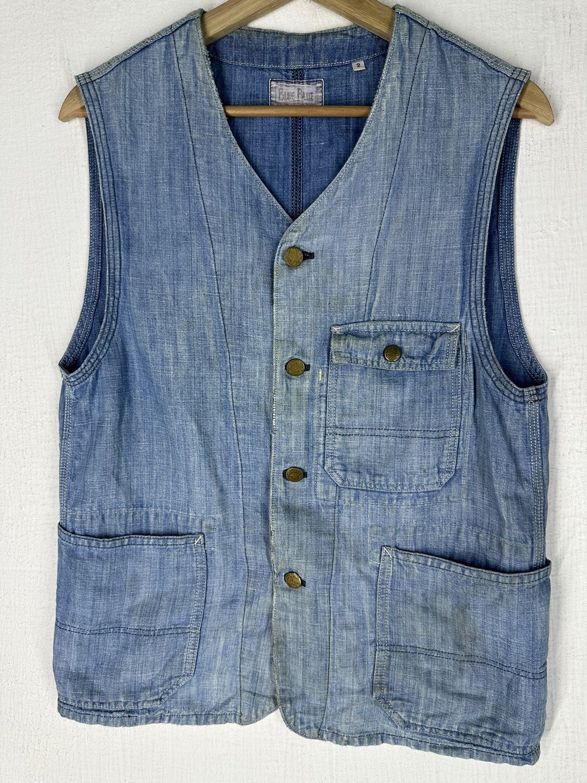 Blue Blue Japan H.R. Market Blue Blue Vest Denim Vest Size US S / EU 44-46 / 1 - 4 Thumbnail