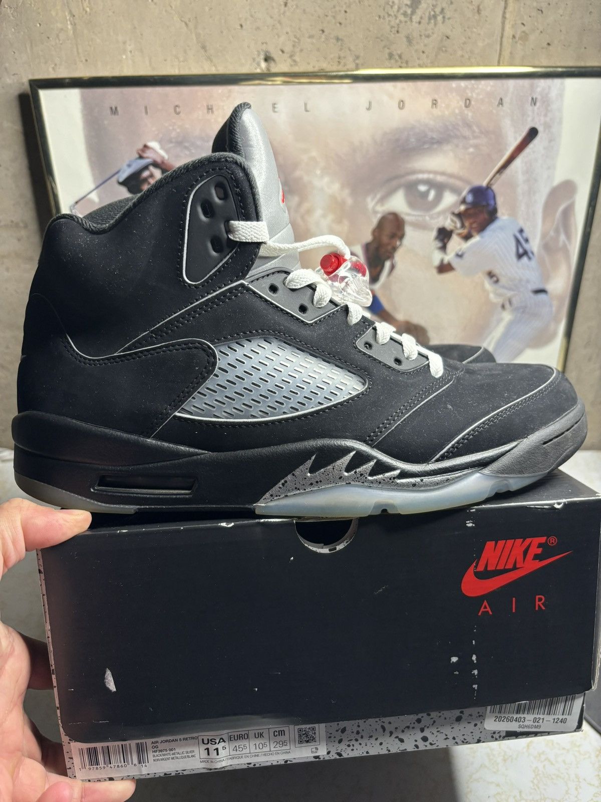 Jordan Brand Jordan Retro 5 “Black Metallic reimagine” Size US 11.5 / EU 44-45 - 1 Thumbnail