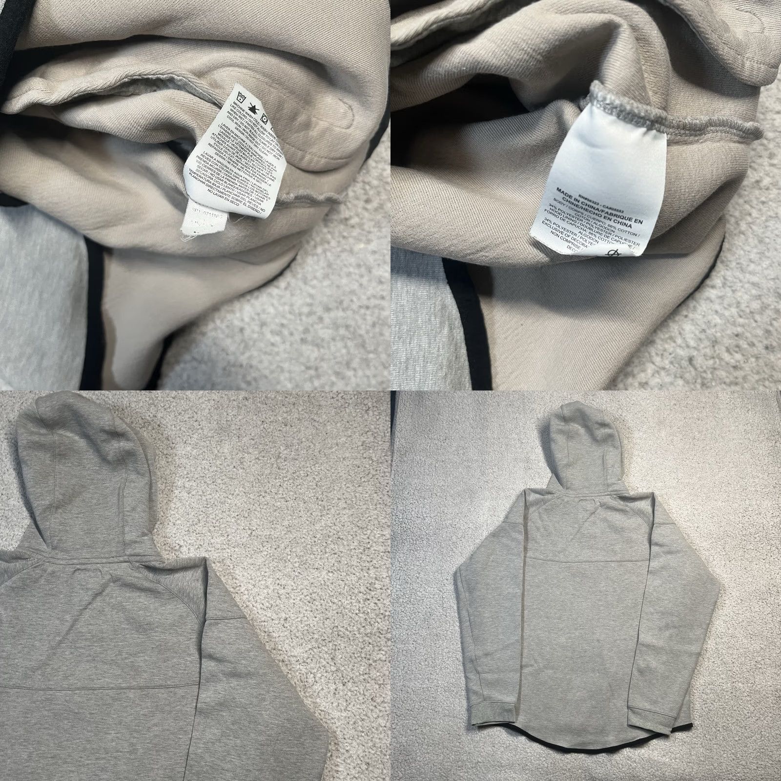 Nike Nike Tech Fleece Hoodie Mens L Gray Full Zip Nike Windrunner Swoosh Logo Sweatshirt Jacket Size US L / EU 52-54 / 3 - 8 Thumbnail