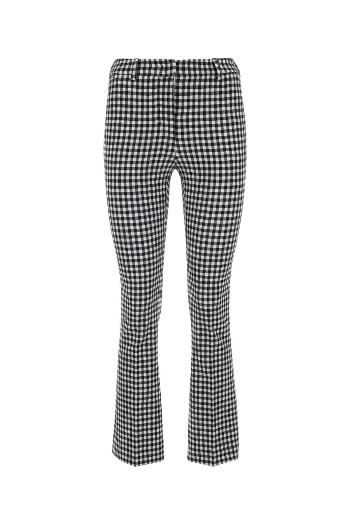 image of Pt Torino Embroidered Stretch Seersucker Pant, Women's (Size 26)
